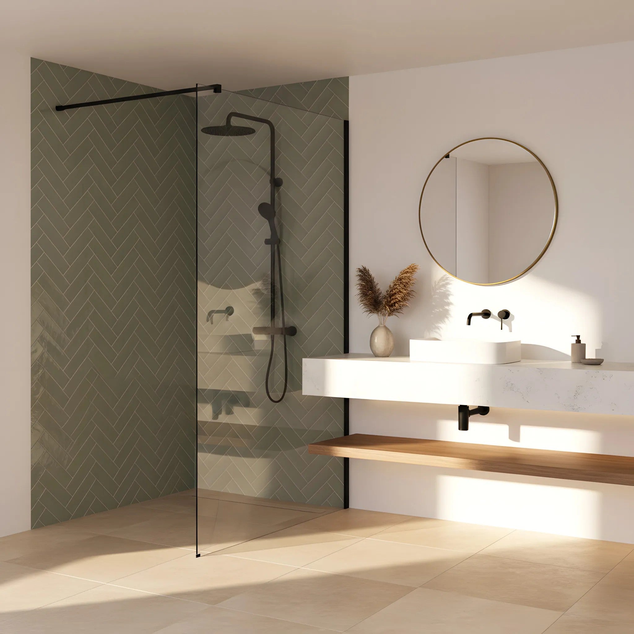 Zuhanyfal Rea Flexi Transparent / Black 110 2