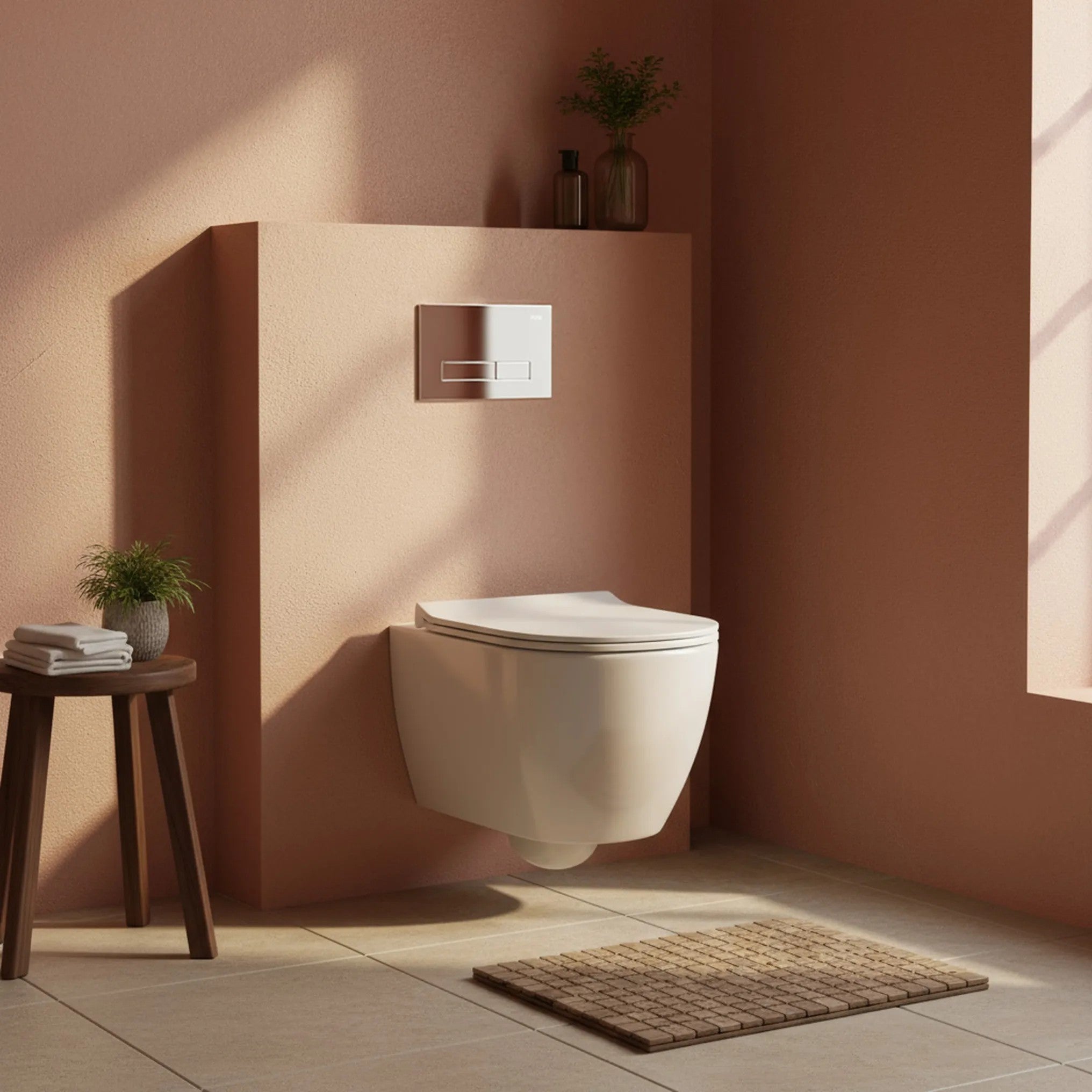 Beépíthető WC Tartókeret Szett Slim 024N HD Chrome Nyomólappal 2