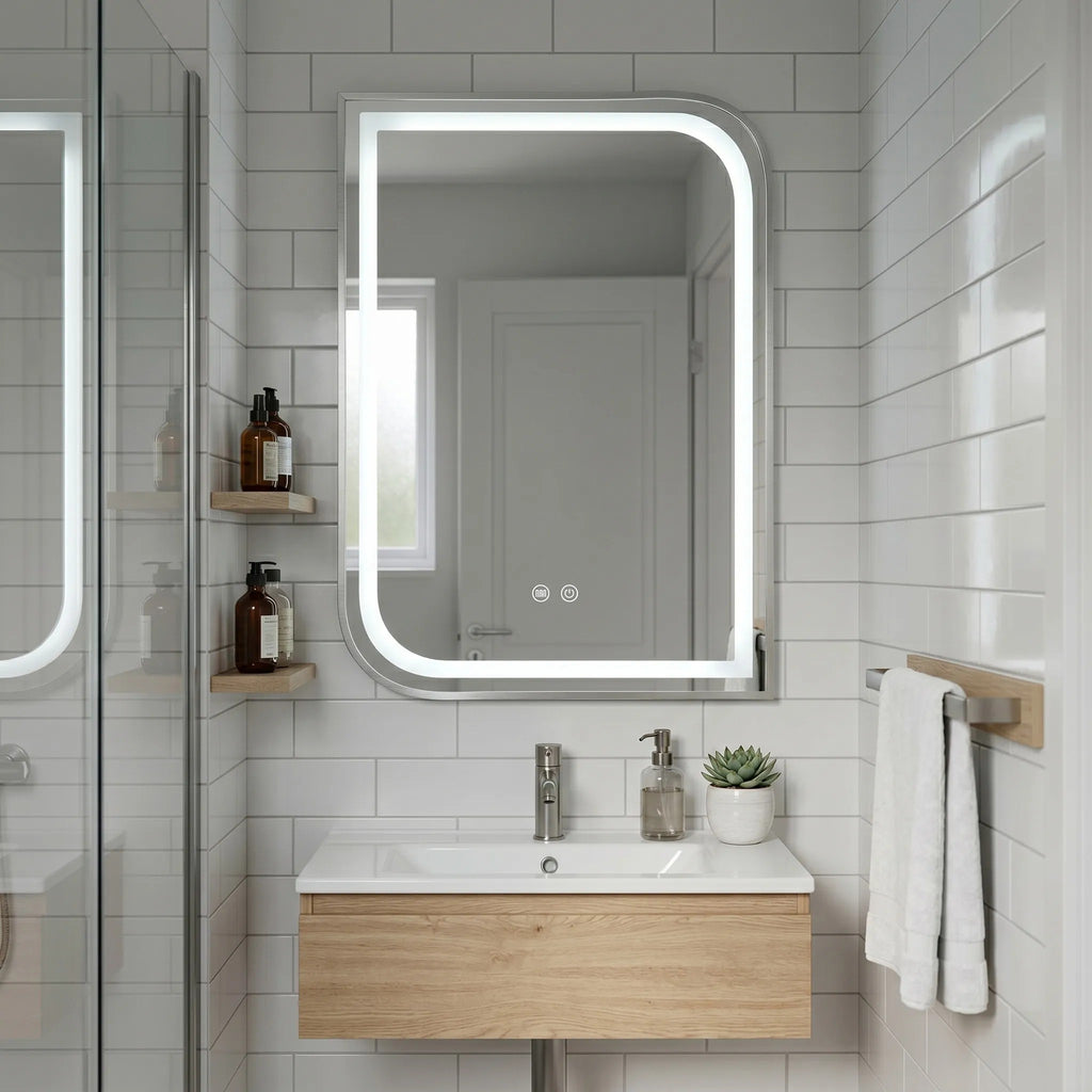 LED Tükör ZONE 80x60 BRUSH NICKEL 2