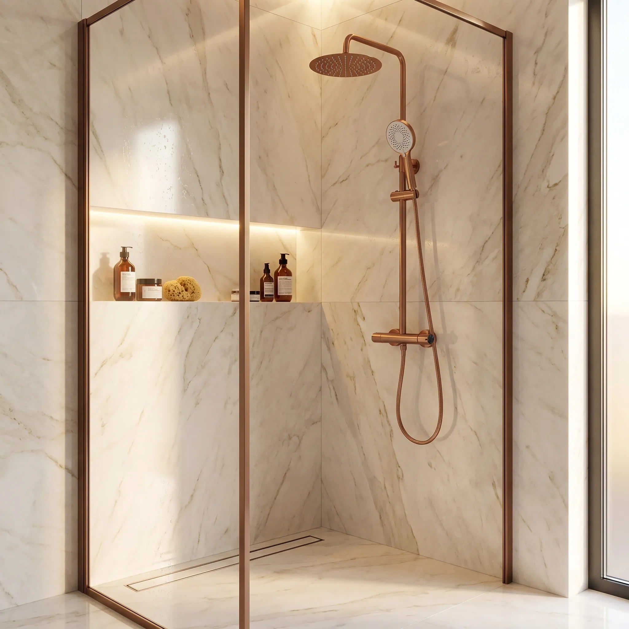Termosztátos Zuhanyszett Drop Brush Copper 2