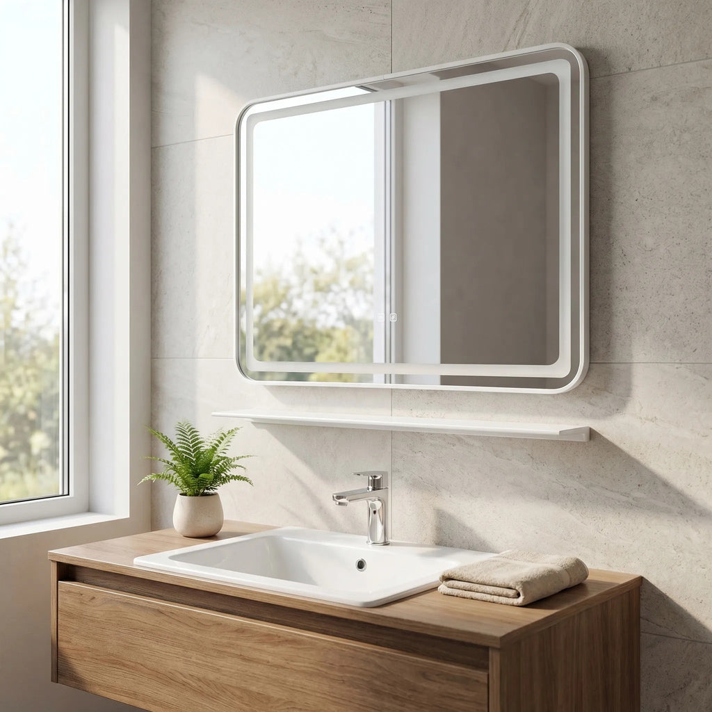 LED Fali Tükör Polccal 80x60 Cm L-8060 2