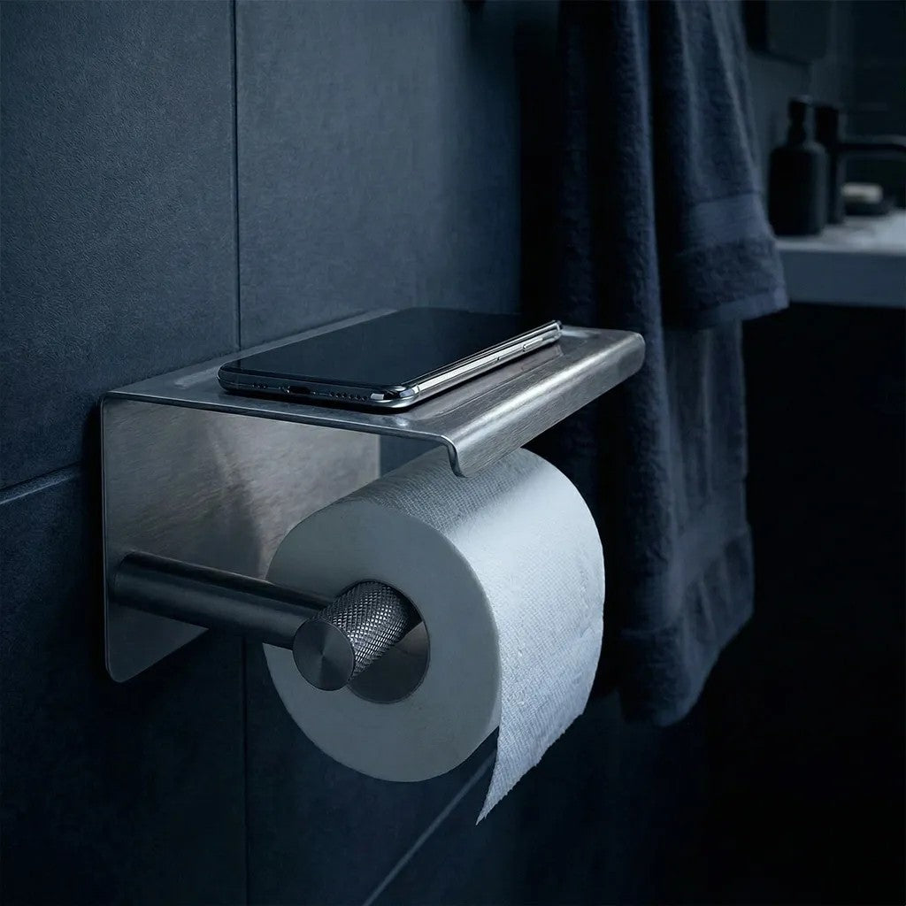 WC-papír Tartó Polccal 6613 Modern Nickel Brush 2