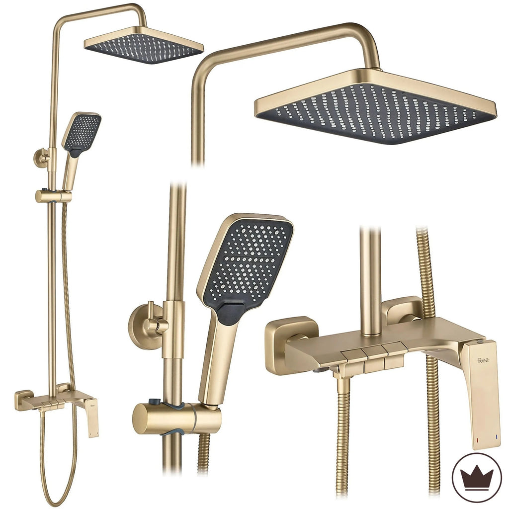 Zuhanyszett PREMIUM REA JOE Brush Gold 2