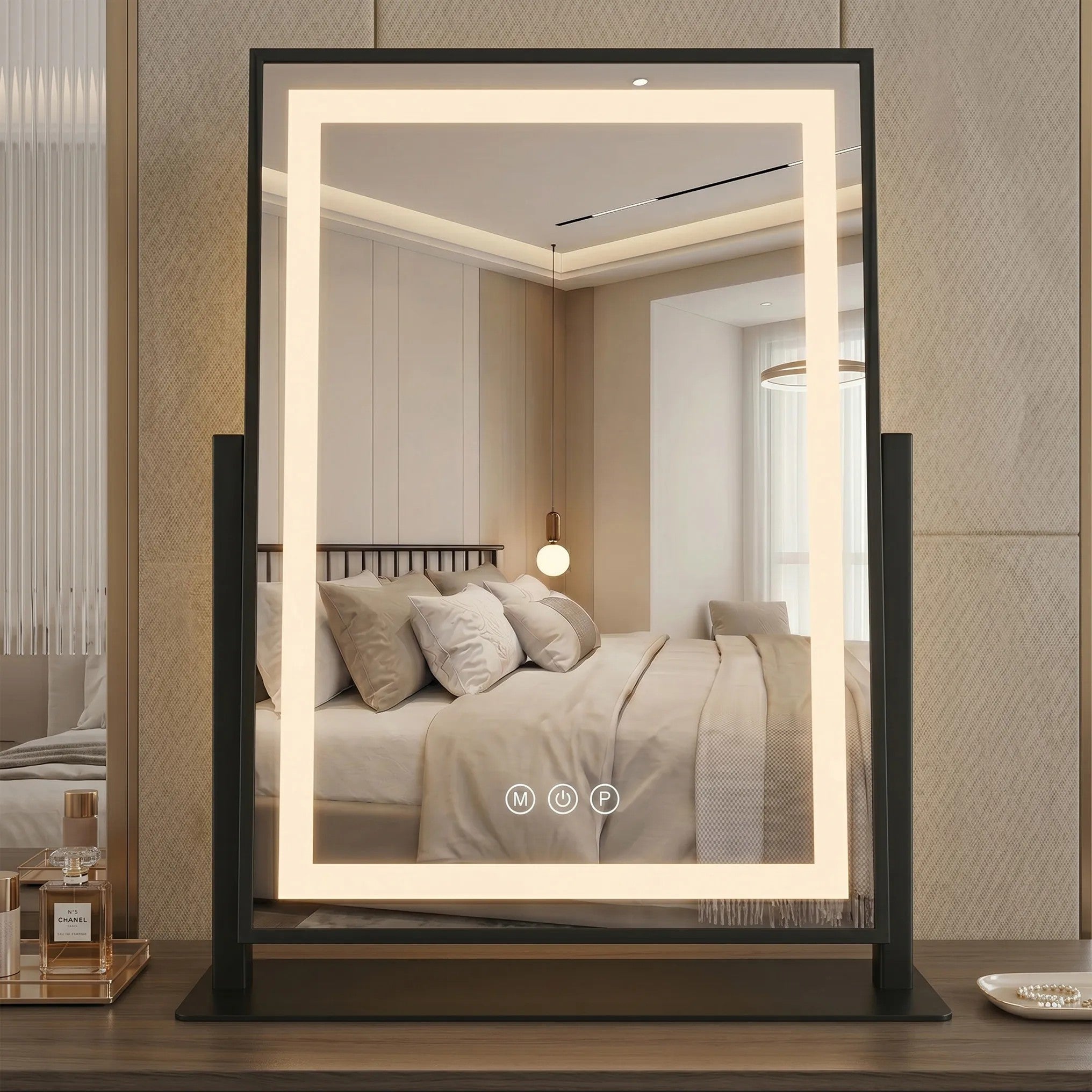 LED Tükör LUMI Black 30x40cm 2