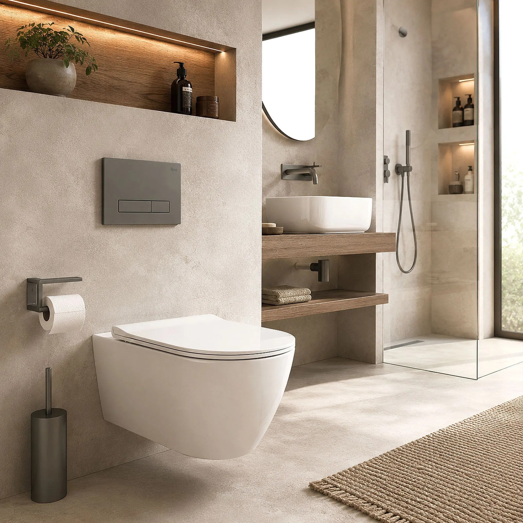 Beépíthető WC Tartókeret Szett Slim 024N HD Titan Nyomólappal 2
