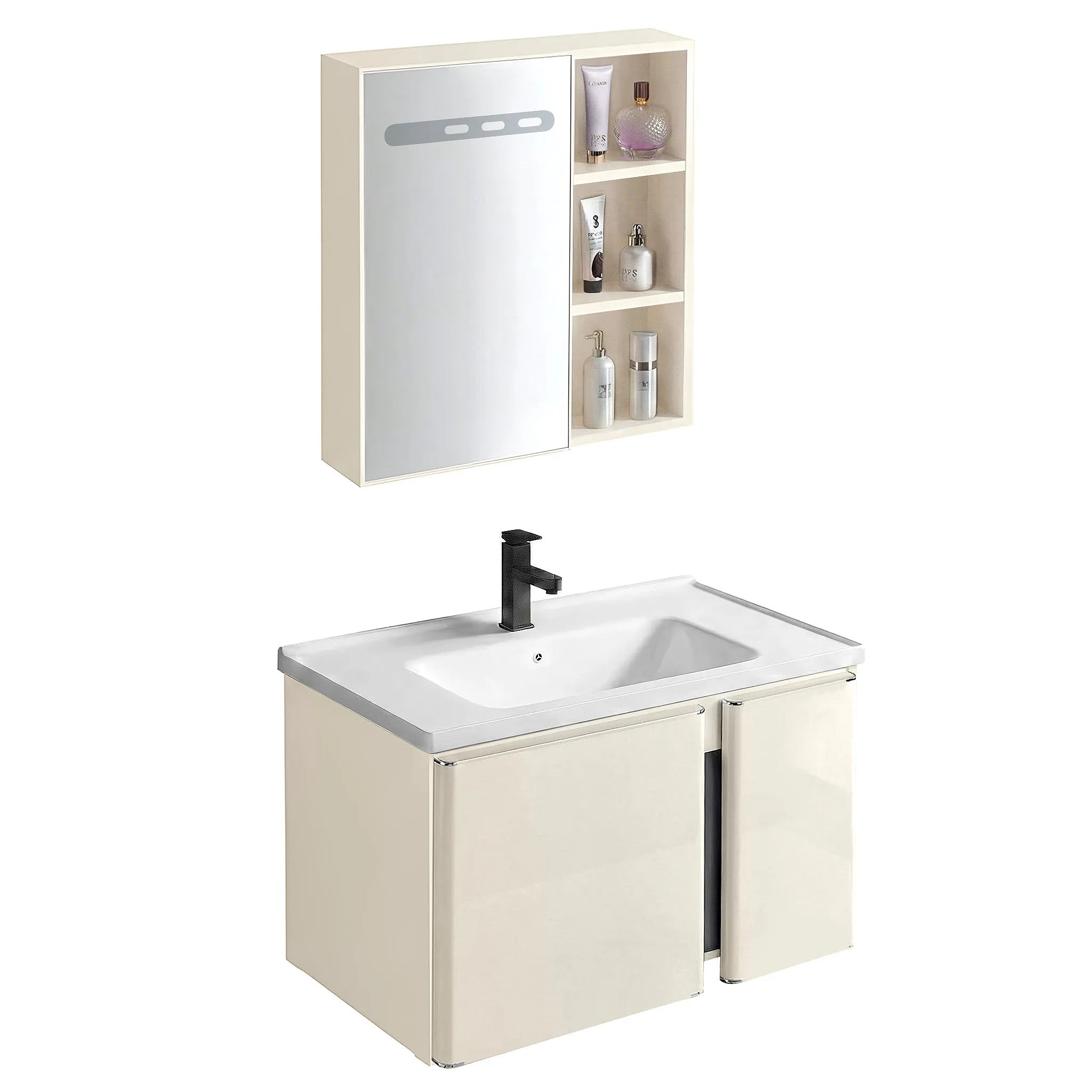 Fürdőszobabútor Szett Mosdóval Tula 60cm Beige 2