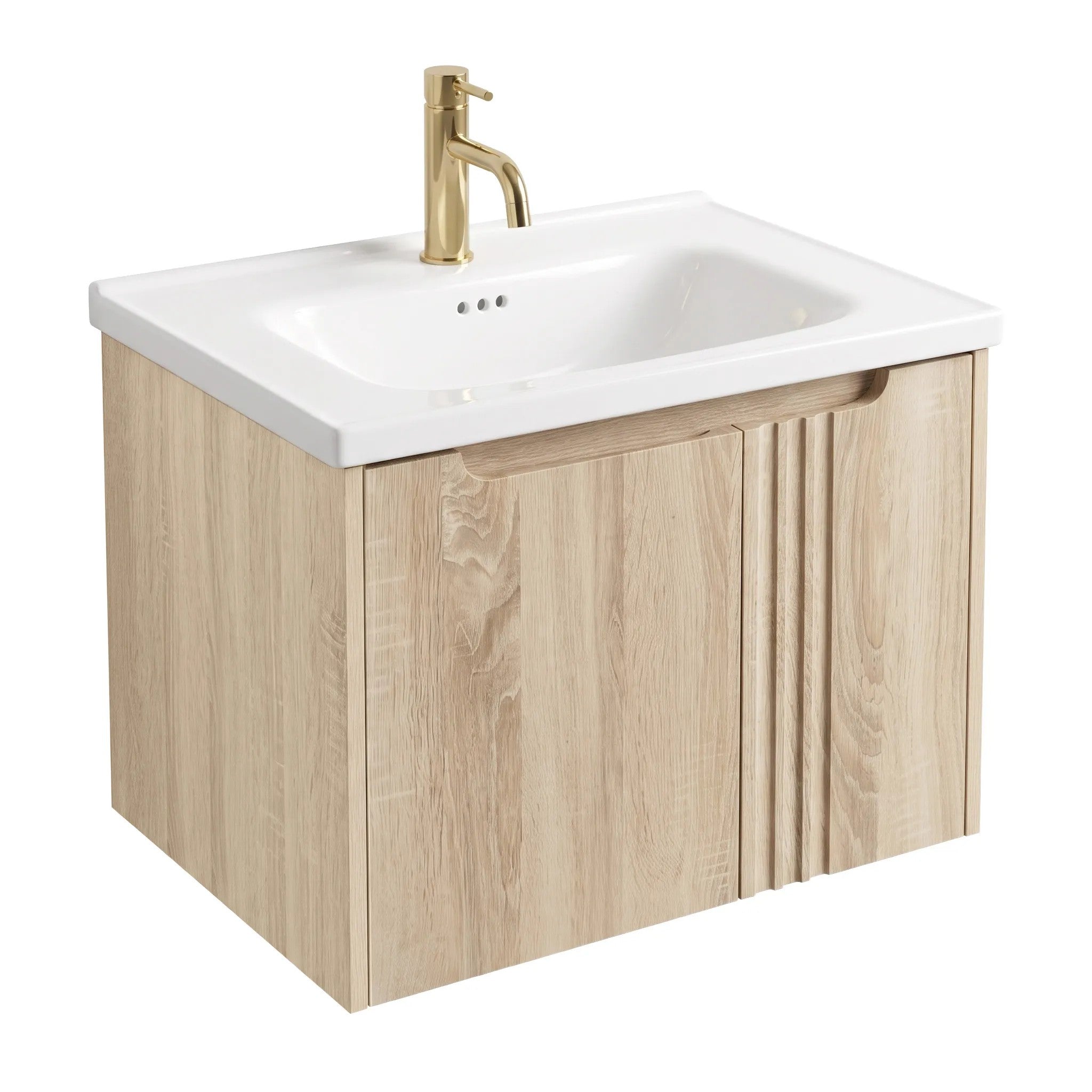 Fürdőszobaszekrény Mosdókagylóval Rea DB86-60L-3 Light 60cm 2