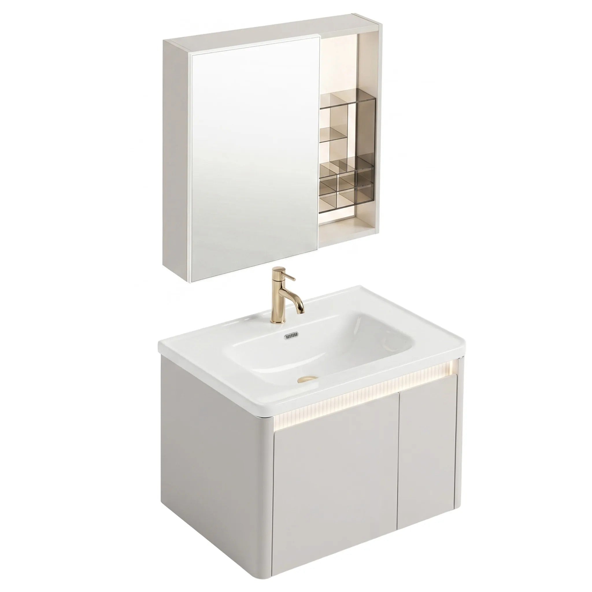 Fürdőszobabútor Szett Mosdóval DE07-60 Beige 60CM 2