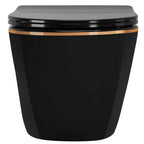 Felfüggesztett WC-csésze Rea CARLO Mini Rimless Duroplast Flat Black Gold Edge 2