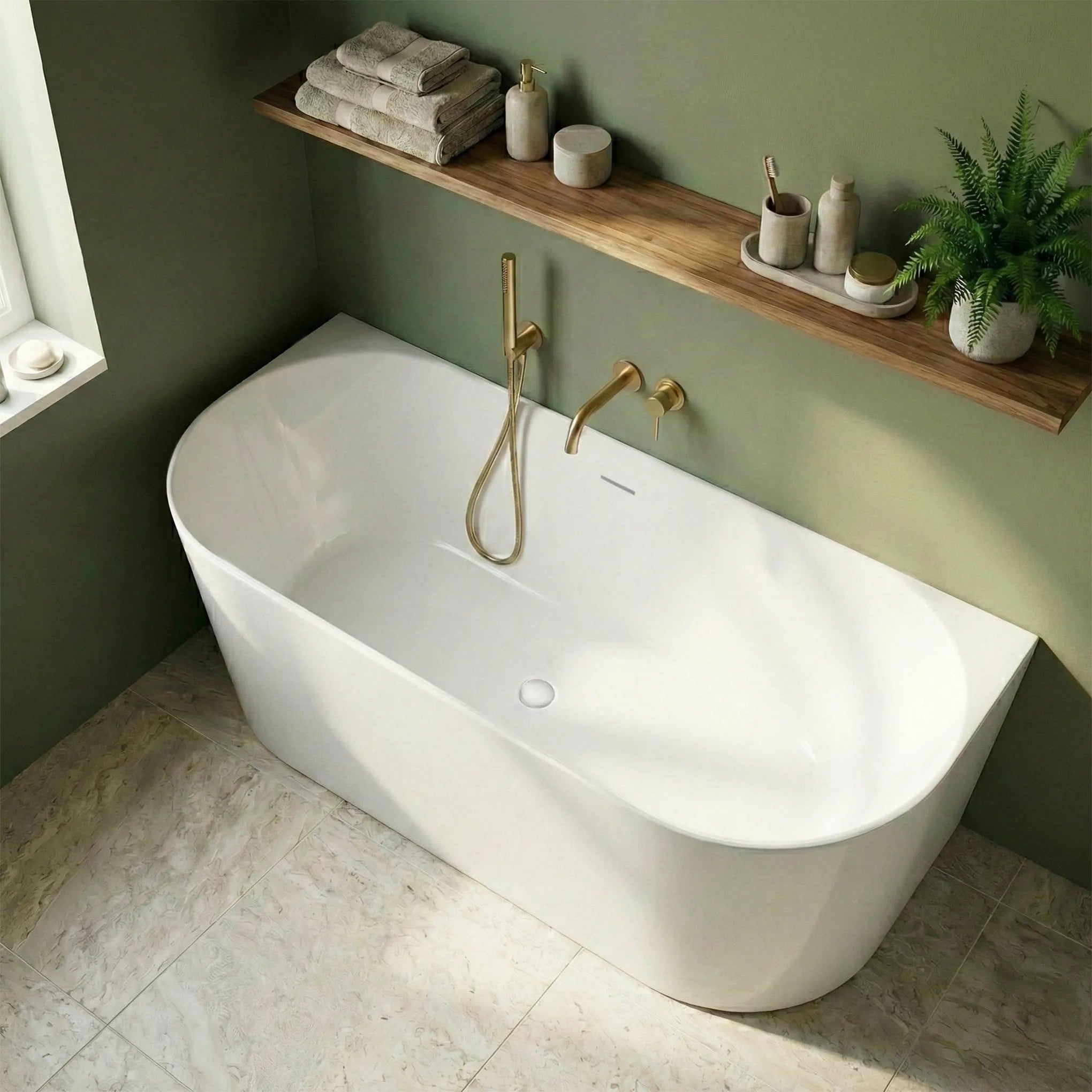 Fürdőkád CAPRI SLIM 150cm Szálcsiszolt Réz Dugófedél 2