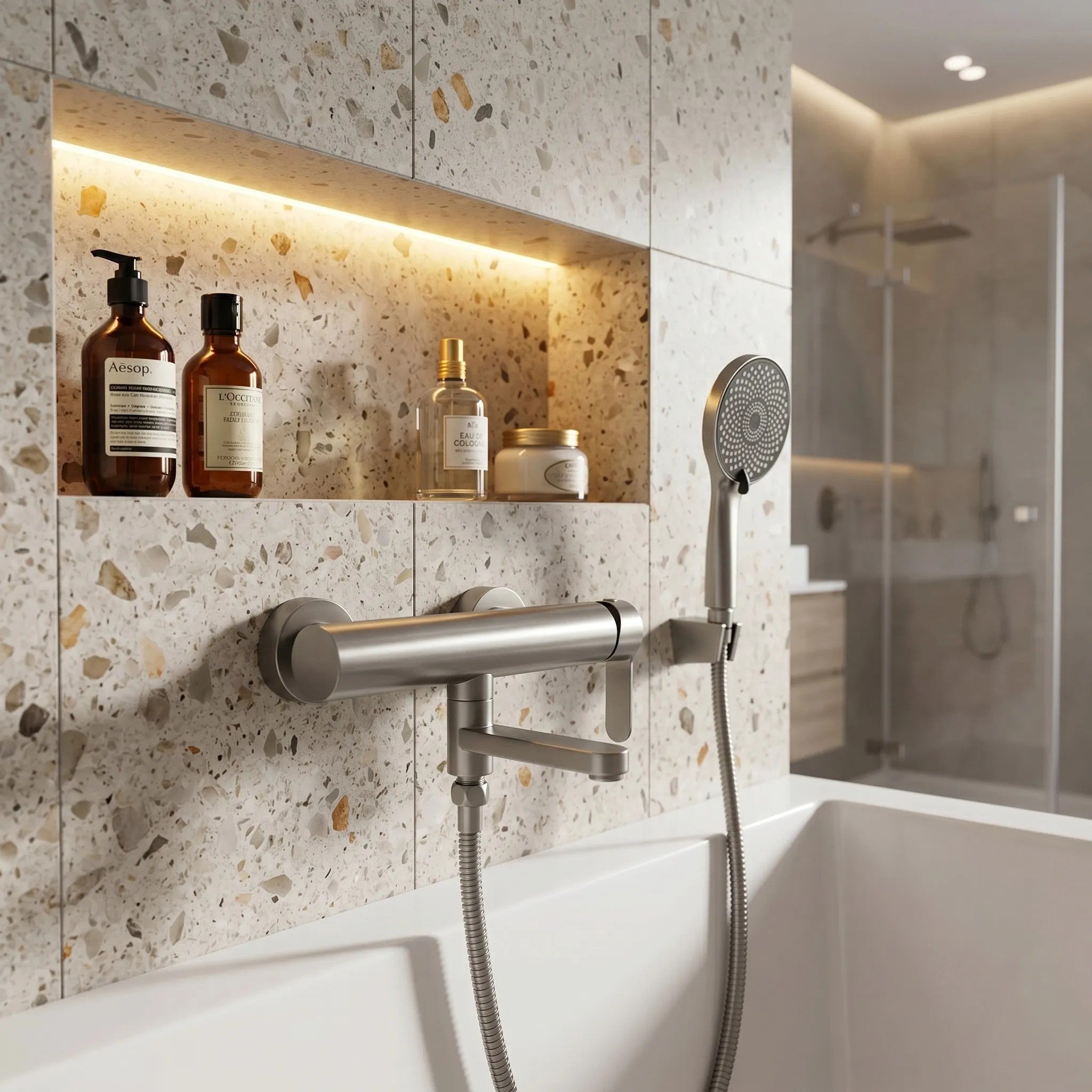 Kádtöltő Csaptelep Rea Arcos Brushed Nickel 2
