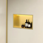 Süllyesztett Fürdőszobai Polc LED 30x45 Brush Gold 2