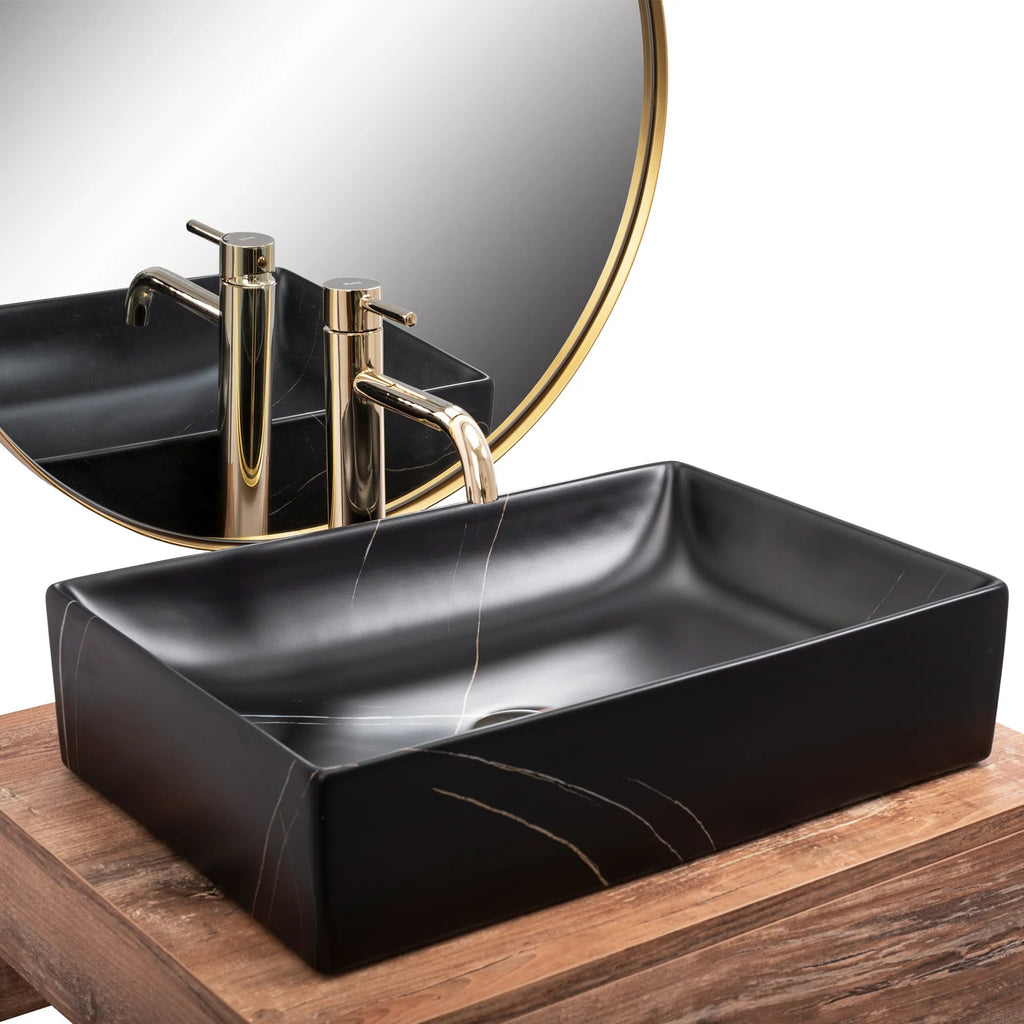 Pultos Mosdó REA Inga Black Marble Mat 2