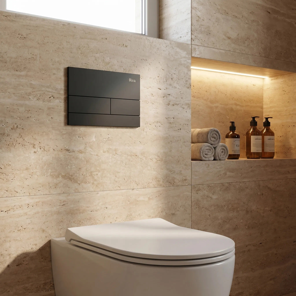 Beépíthető WC Tartókeret Szett Slim 024N T Black Matt Nyomólappal 2