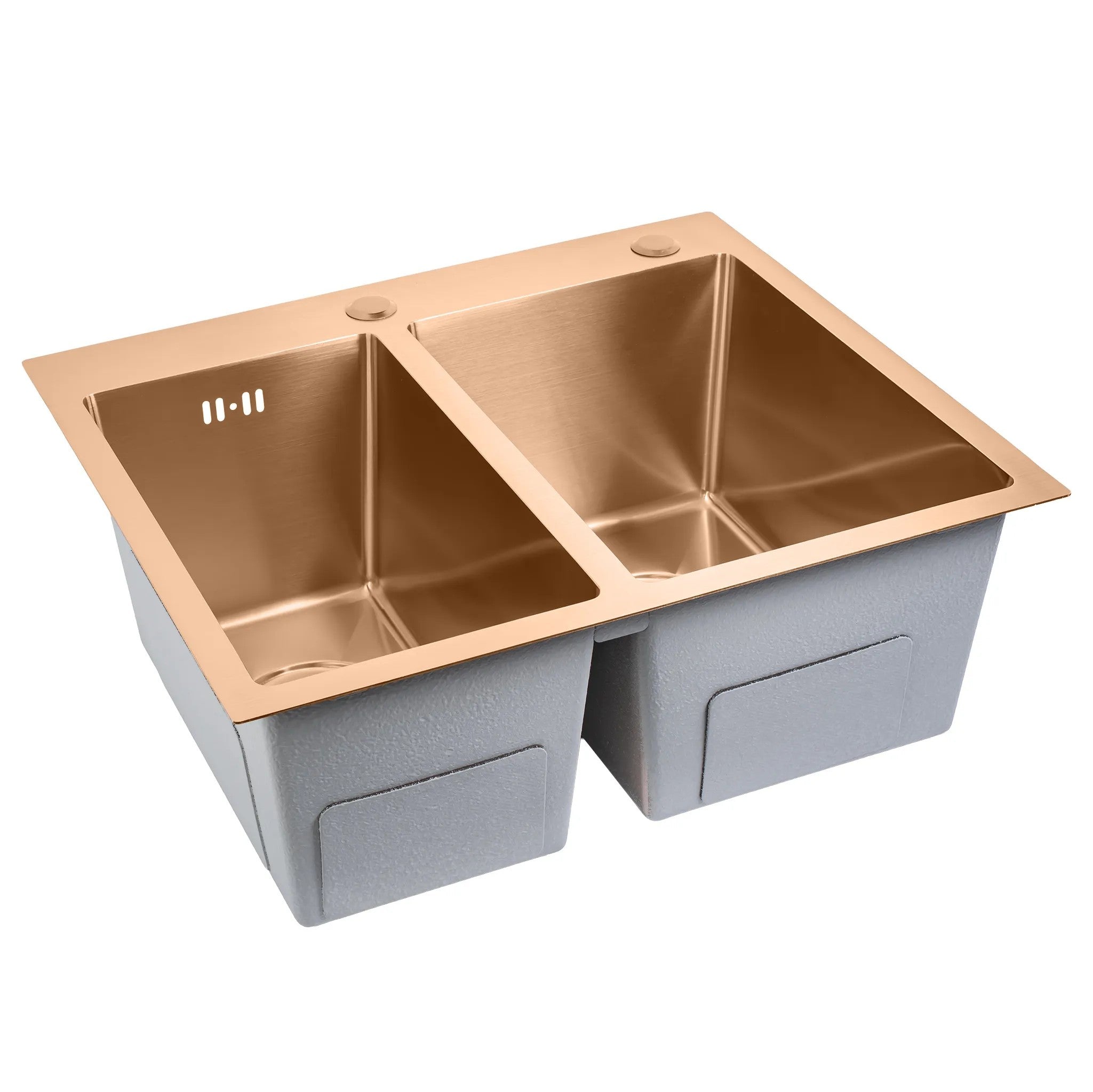 Acél Mosogatótálca Toby BRUSH COPPER Konyhai Csaptelep Nélkül 2