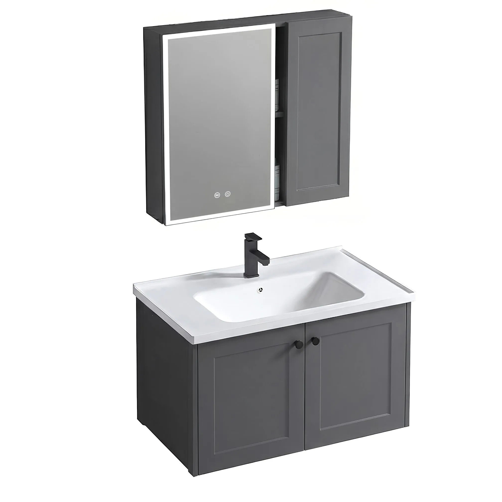 Fürdőszobabútor Szett Mosdóval Monti 60cm Grey 2
