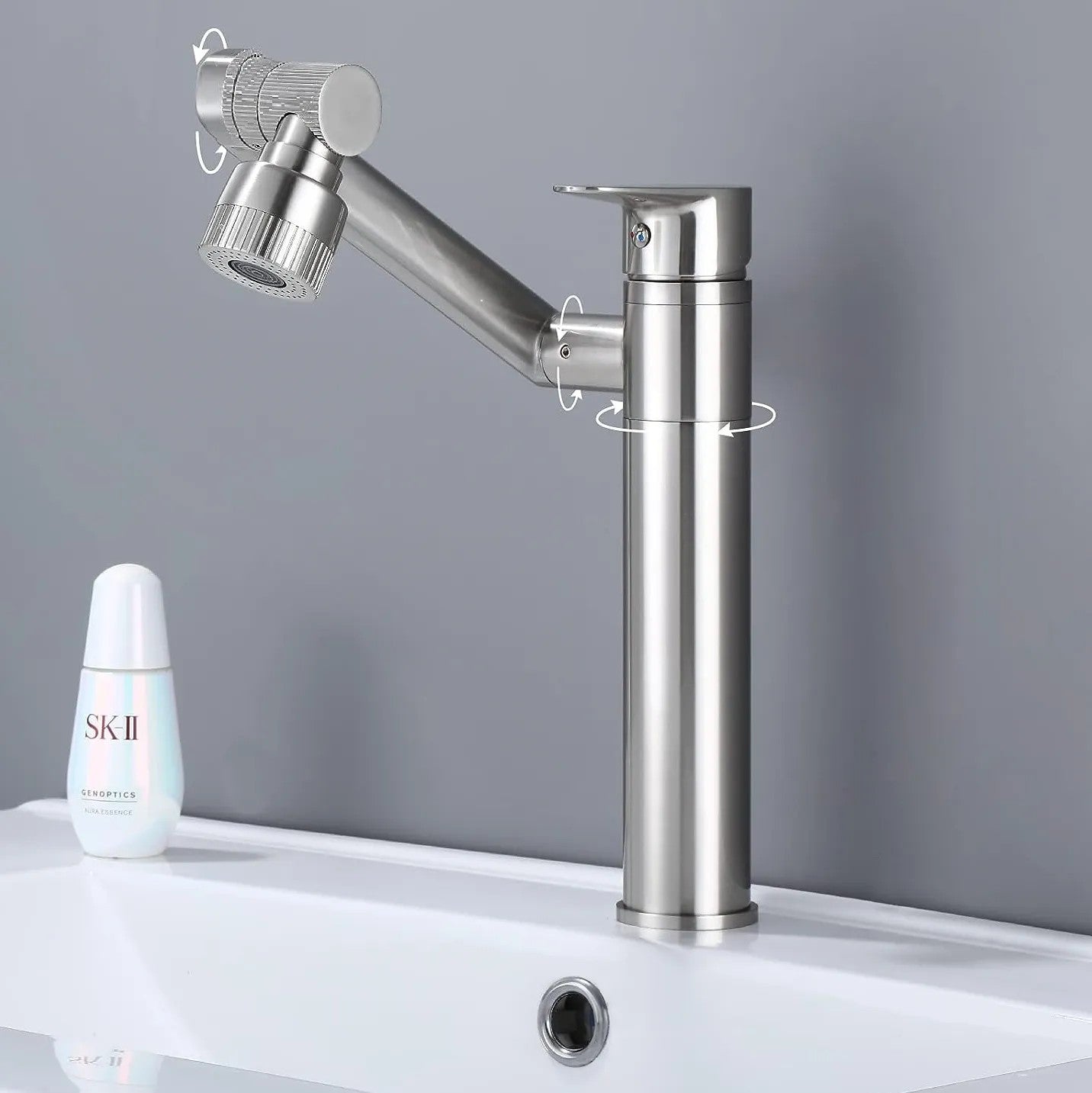 Fürdőszobai Csaptelep Rea PACO Nickel Brush INOX High 2