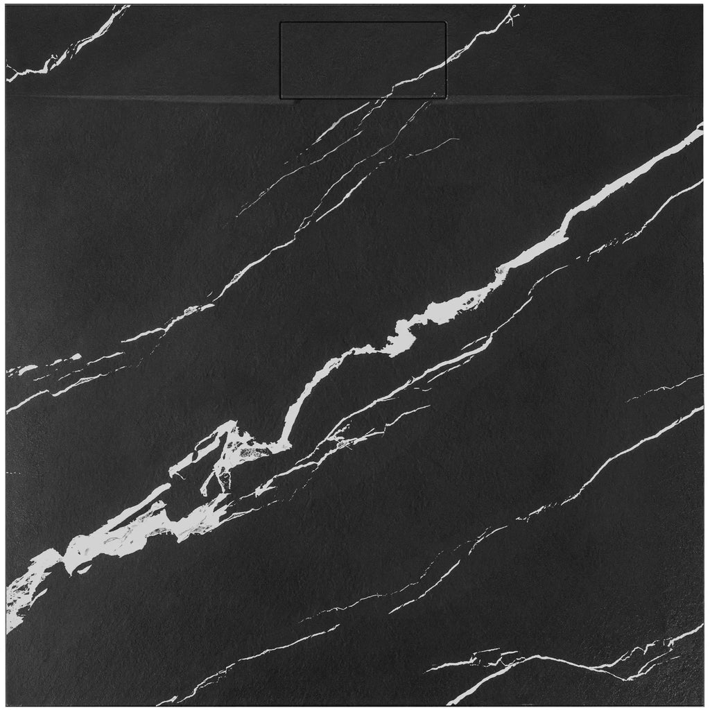 Zuhanytálca Bazalt CARRARA BLACK 90x90 2