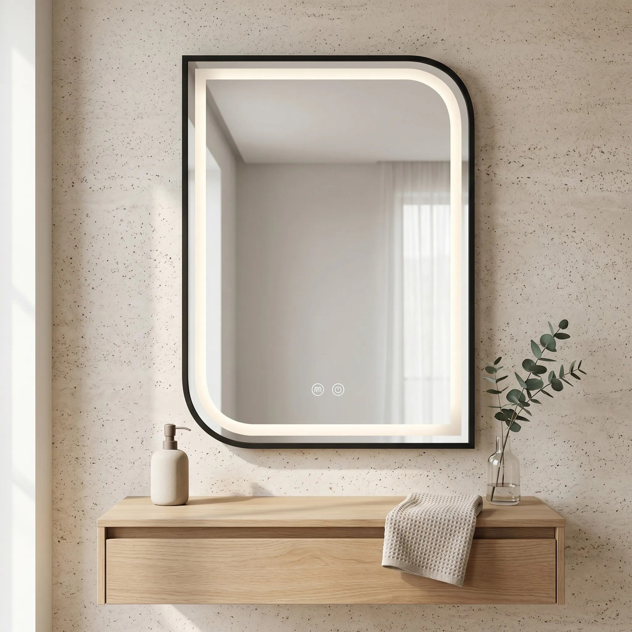 LED Tükör ZONE 80X60 BLACK 2