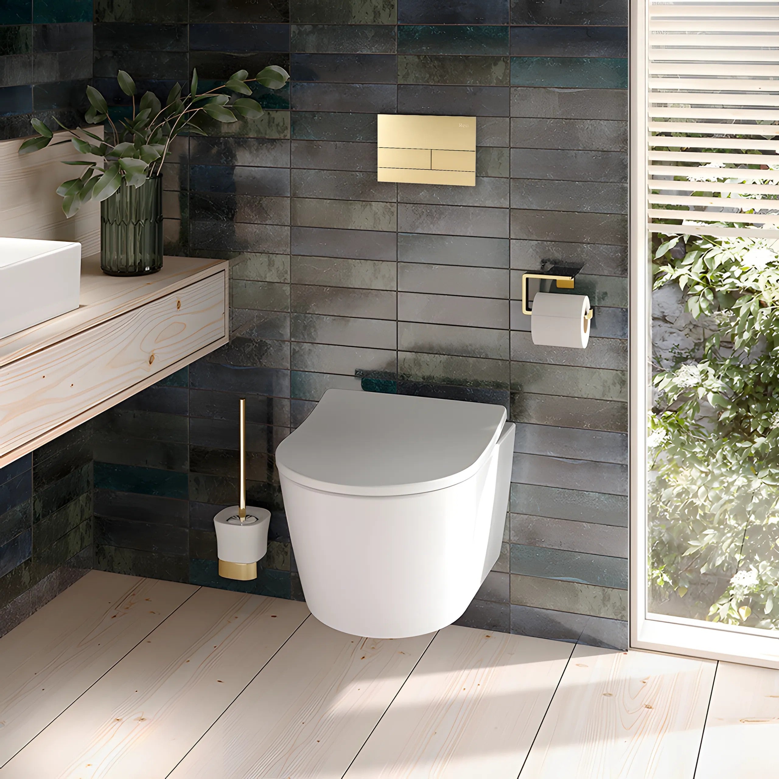 Falba Építhető Wc Tartály K011A-Q T Brush Gold 2