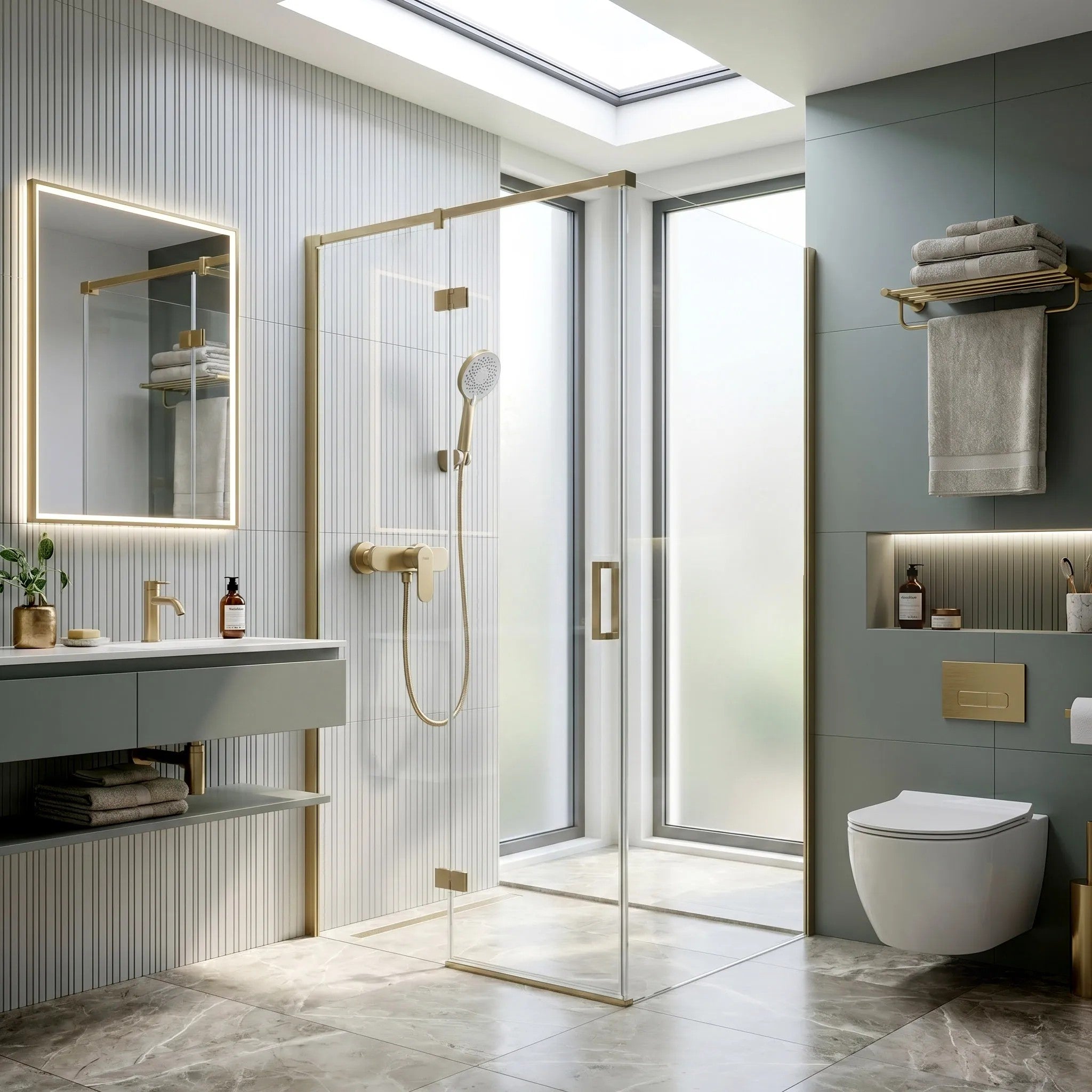 Zuhanycsaptelep Rea DROP Brush Gold 2