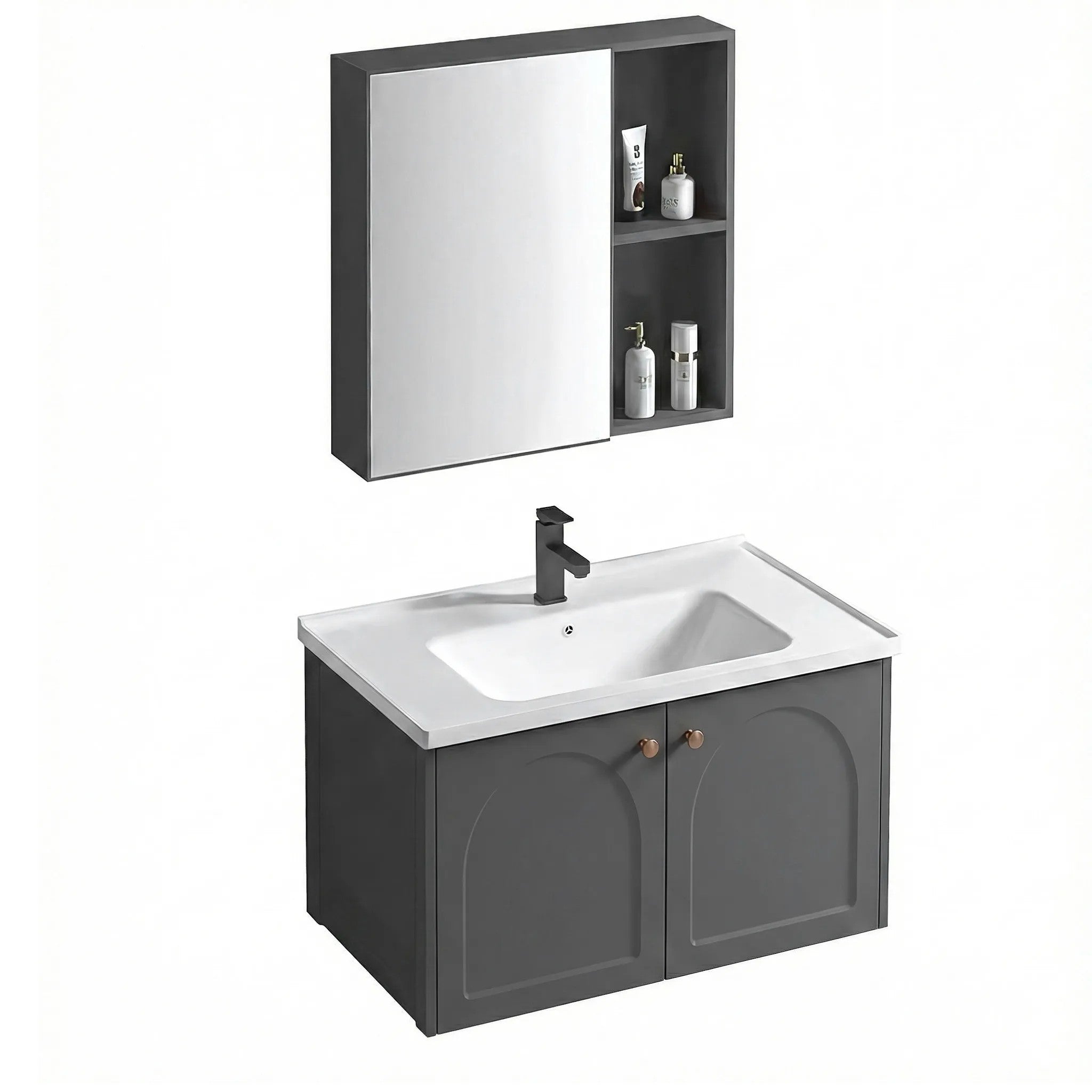 Fürdőszobabútor Szett Mosdóval Denver 60cm Grey 2