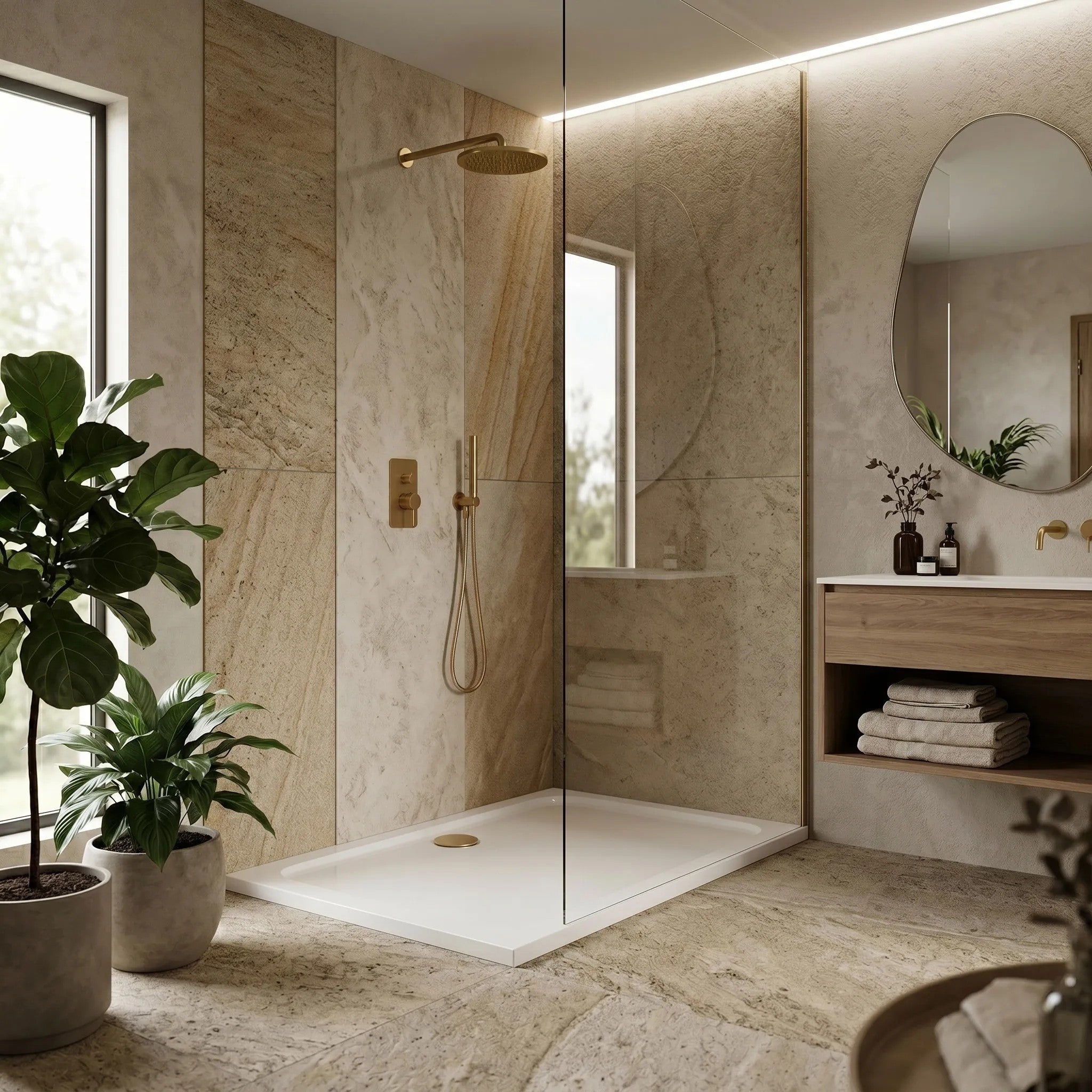 Zuhanytálca Rea Belmond White 90x120 Brush Gold 2