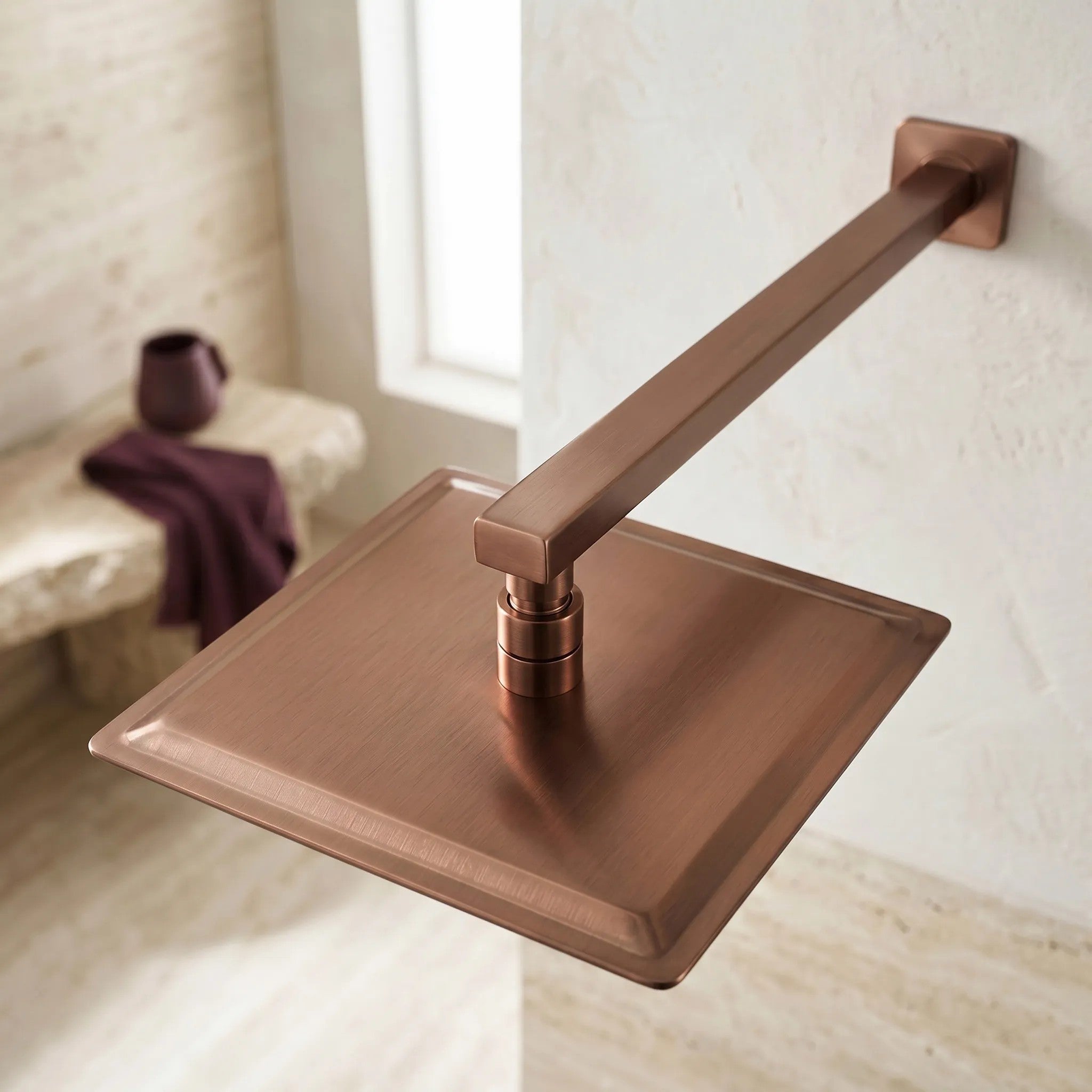 Zuhanykar Négyzet Alakú REA JS-9022BRG 40cm Brush Copper 2