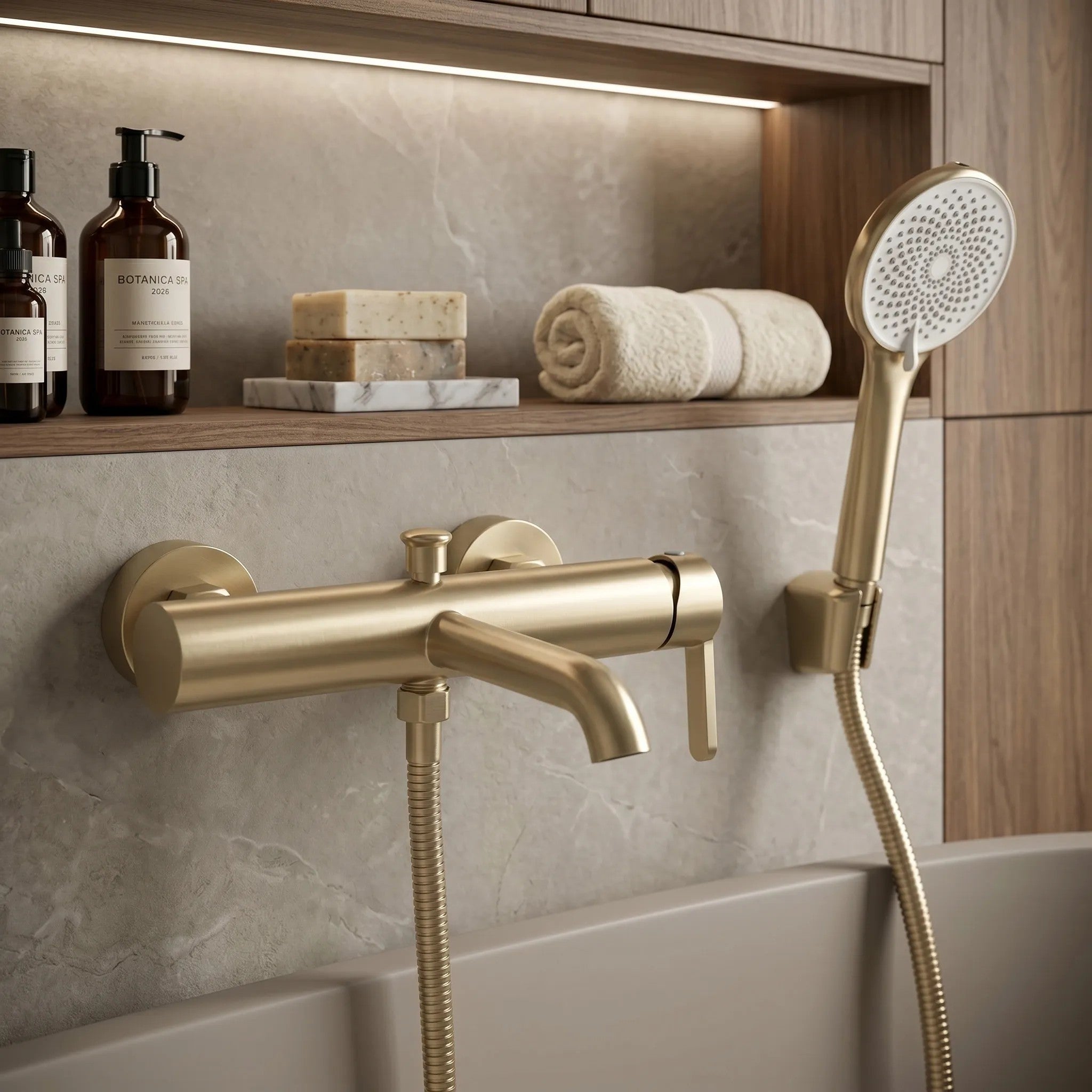 Fürdőkád Csaptelep Rivo Ontario Side Brush Gold 2