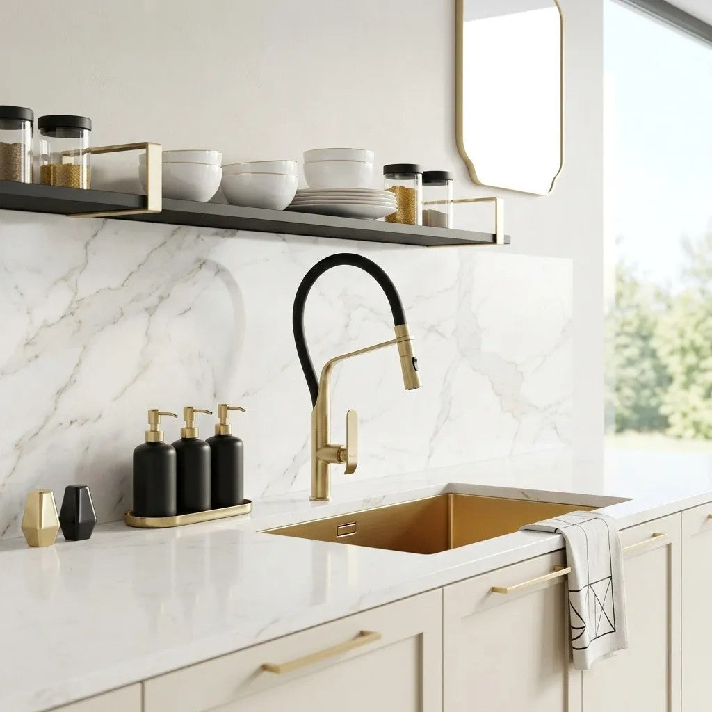 Konyhai Csaptelep Rea Castor Gold Brush 2