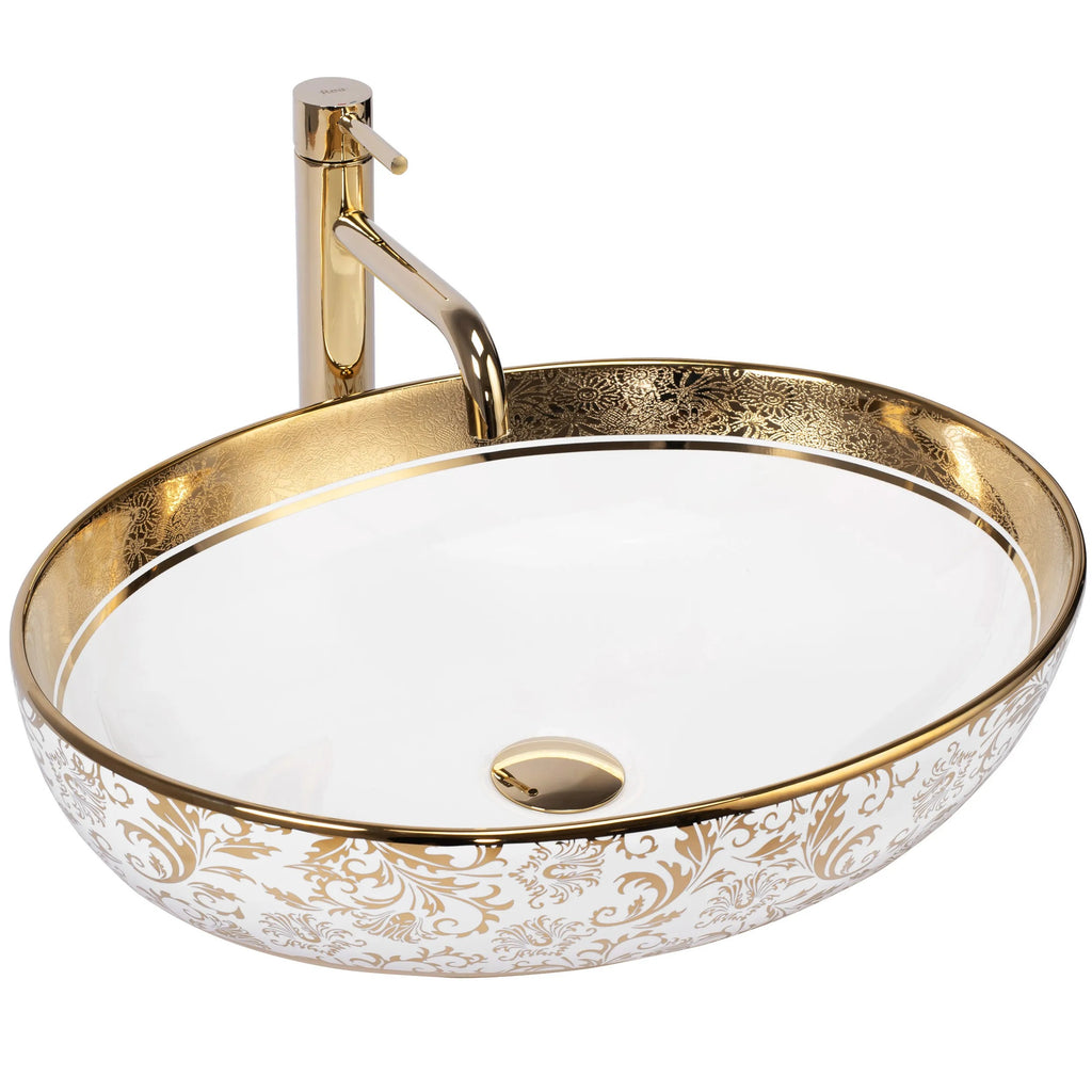 Pultos Mosdókagyló Rea Margot White/Gold 2