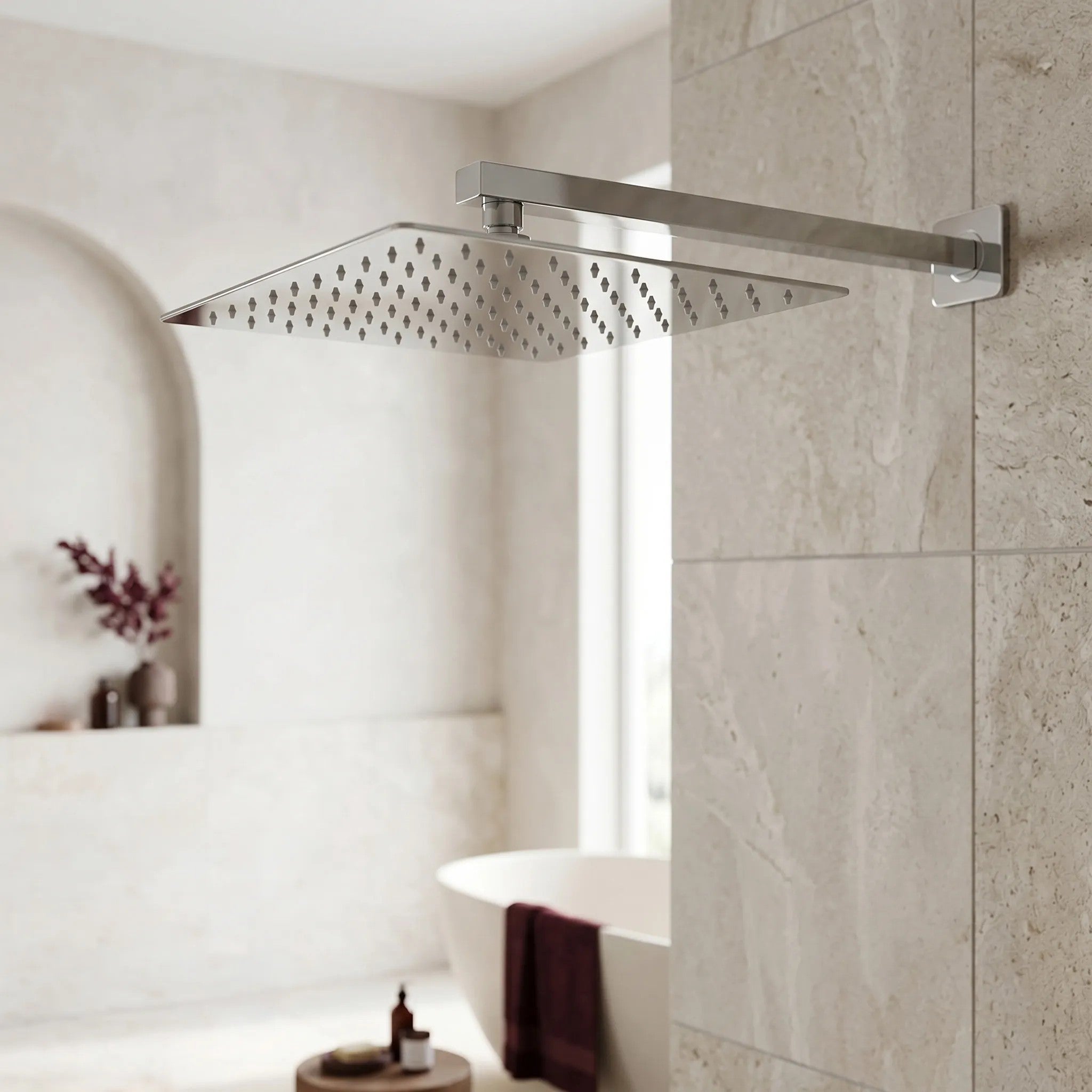 Négyzet Alakú Zuhanyfej REA JS-P015 30cm Chrome 2