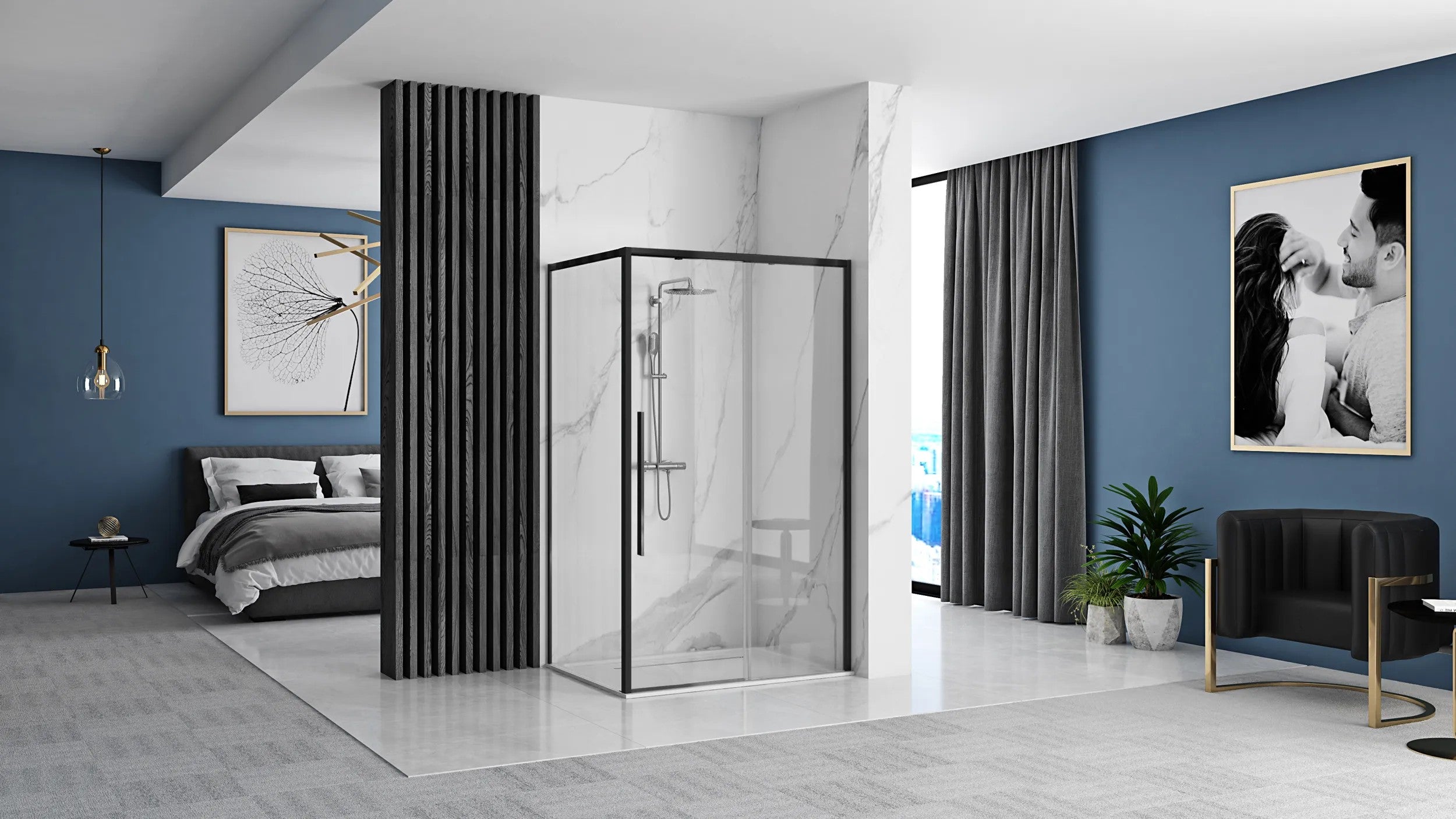 Zuhanykabin SOLAR Black MAT 120x90 2