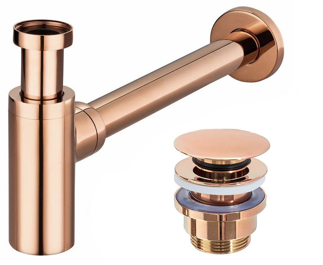 Univerzális Mosdószifon Rea Click-clack Rose Gold 1