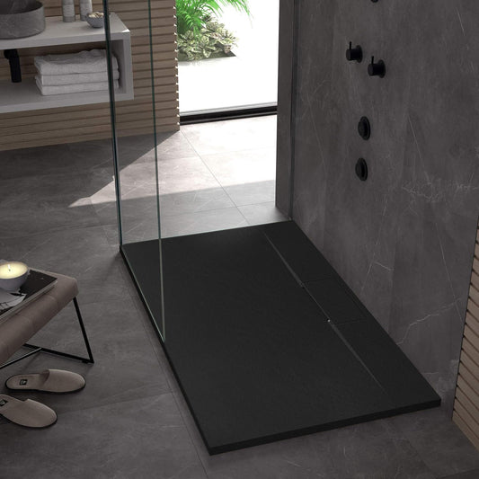 Zuhanytálca Bazalt Long Black 80x120 1