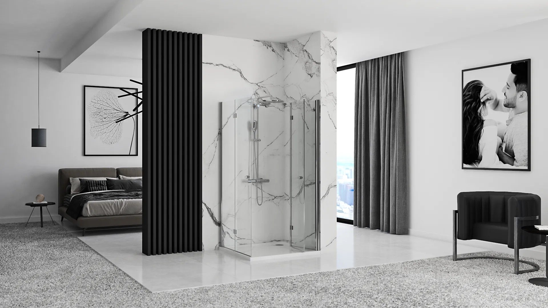 Összecsukható Zuhanykabin Rea Fold N2 80 X 80 Cm 3