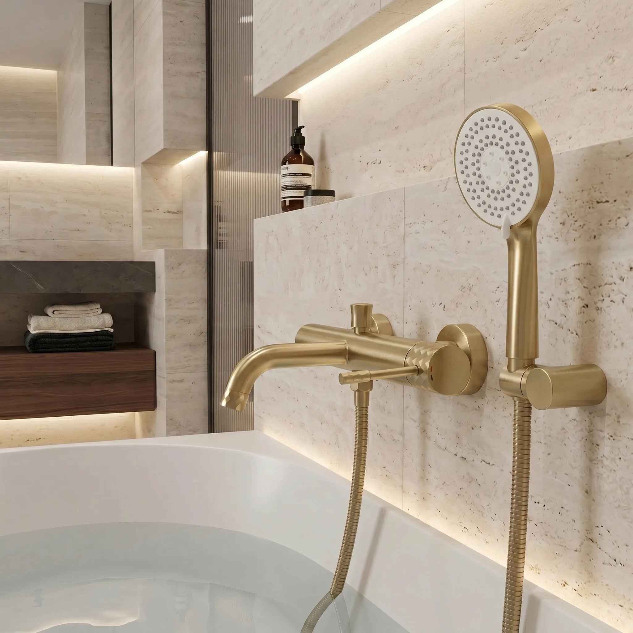 Rea JS-019 Brush Gold Zuhanyfej 3