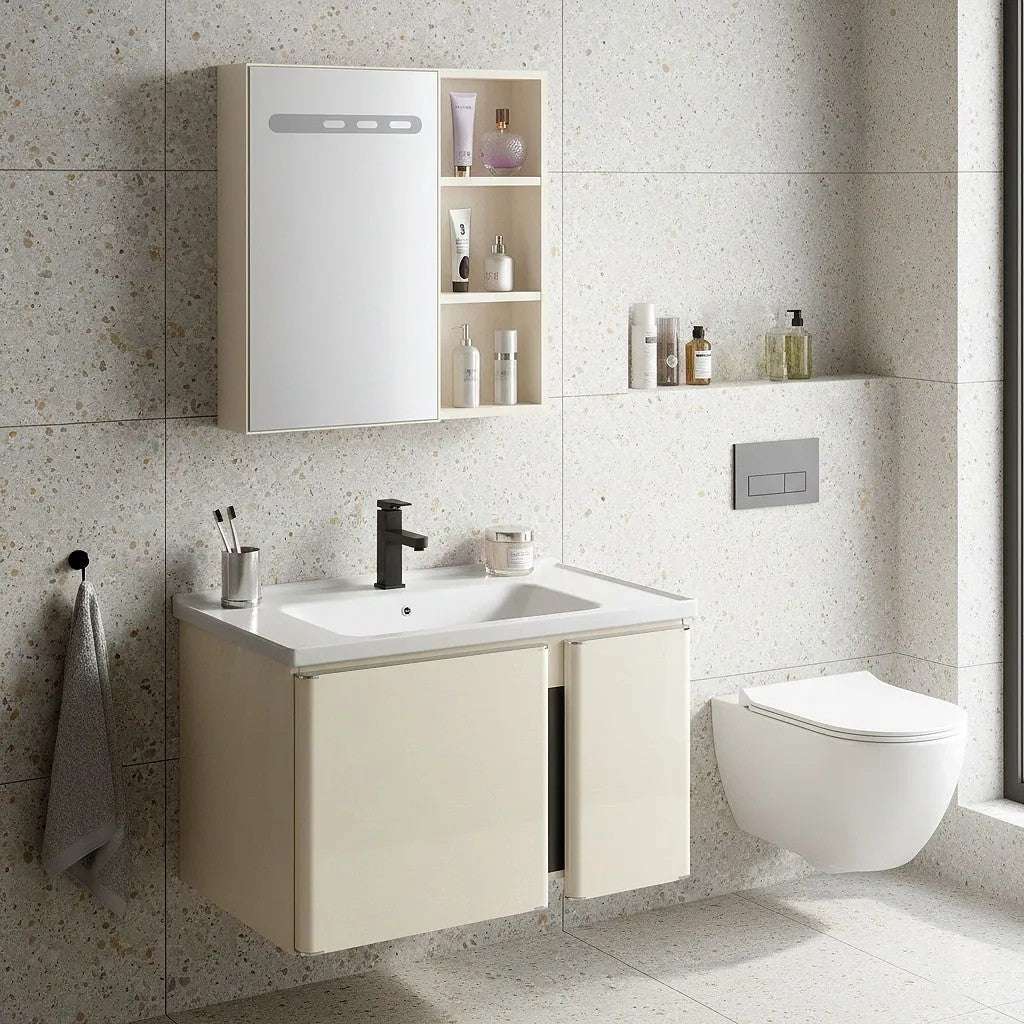 Fürdőszobabútor Szett Mosdóval Tula 60cm Beige 3