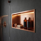 Süllyesztett Fürdőszobai Polc LED 30x60 Brush Copper 3