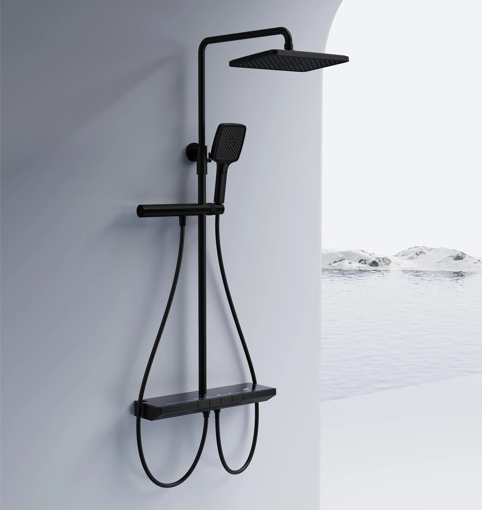 Zuhanyszett Termosztátos REA Pedro Black 3