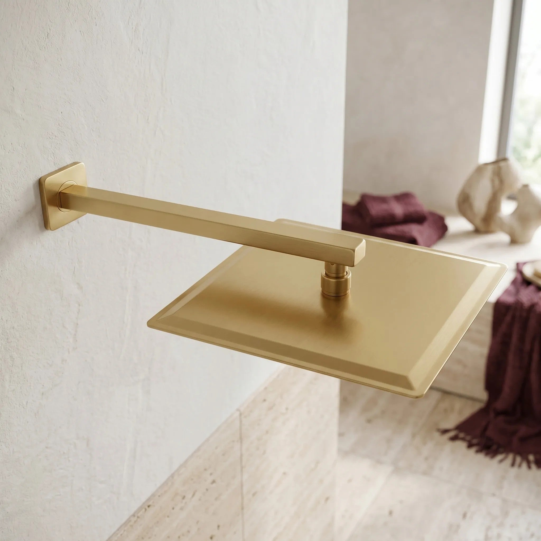 Négyzet Alakú Zuhanyfej REA JS-P015BG 30cm Brush Gold 3
