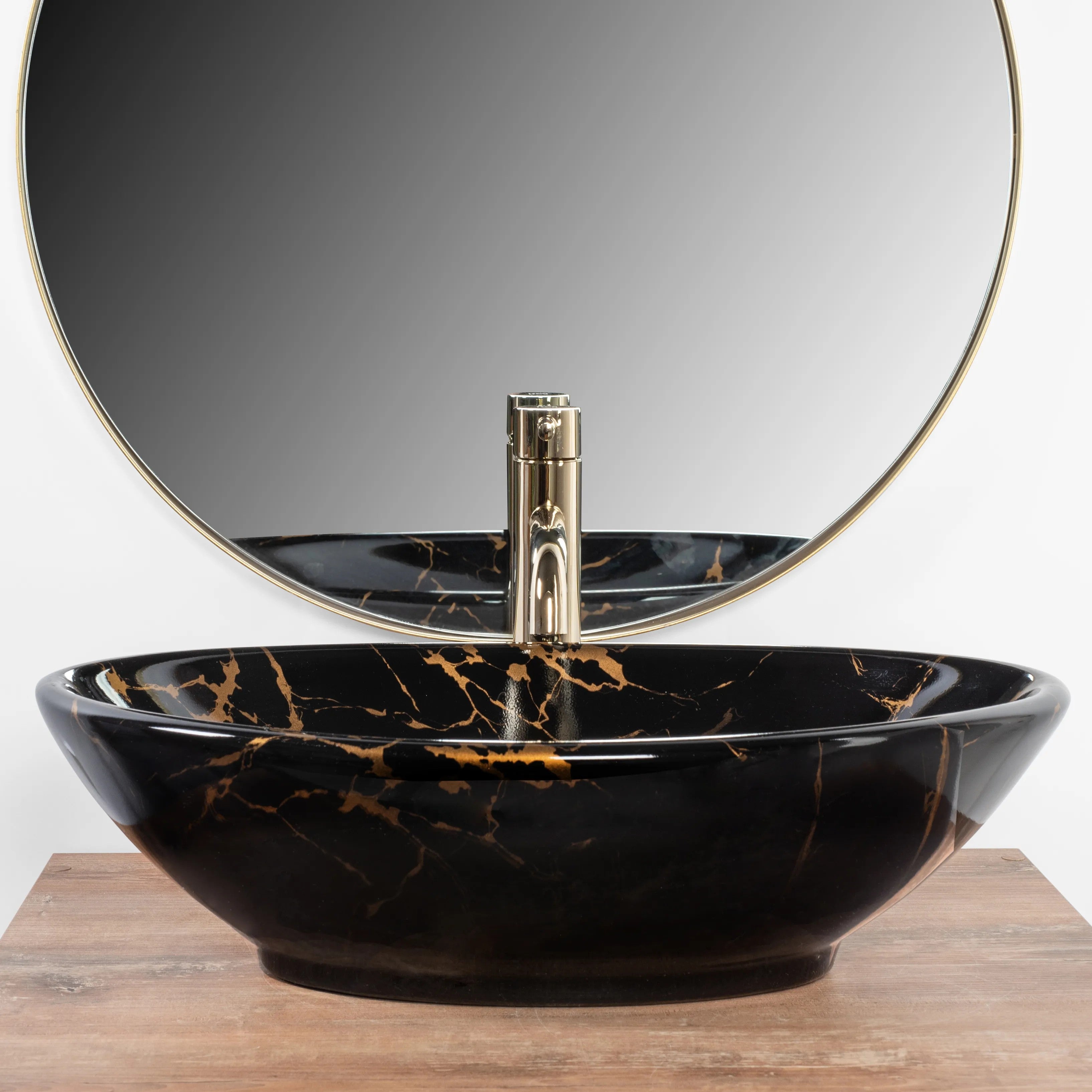 Pultos Mosdó Rea Pamela Black Marble Shiny 3