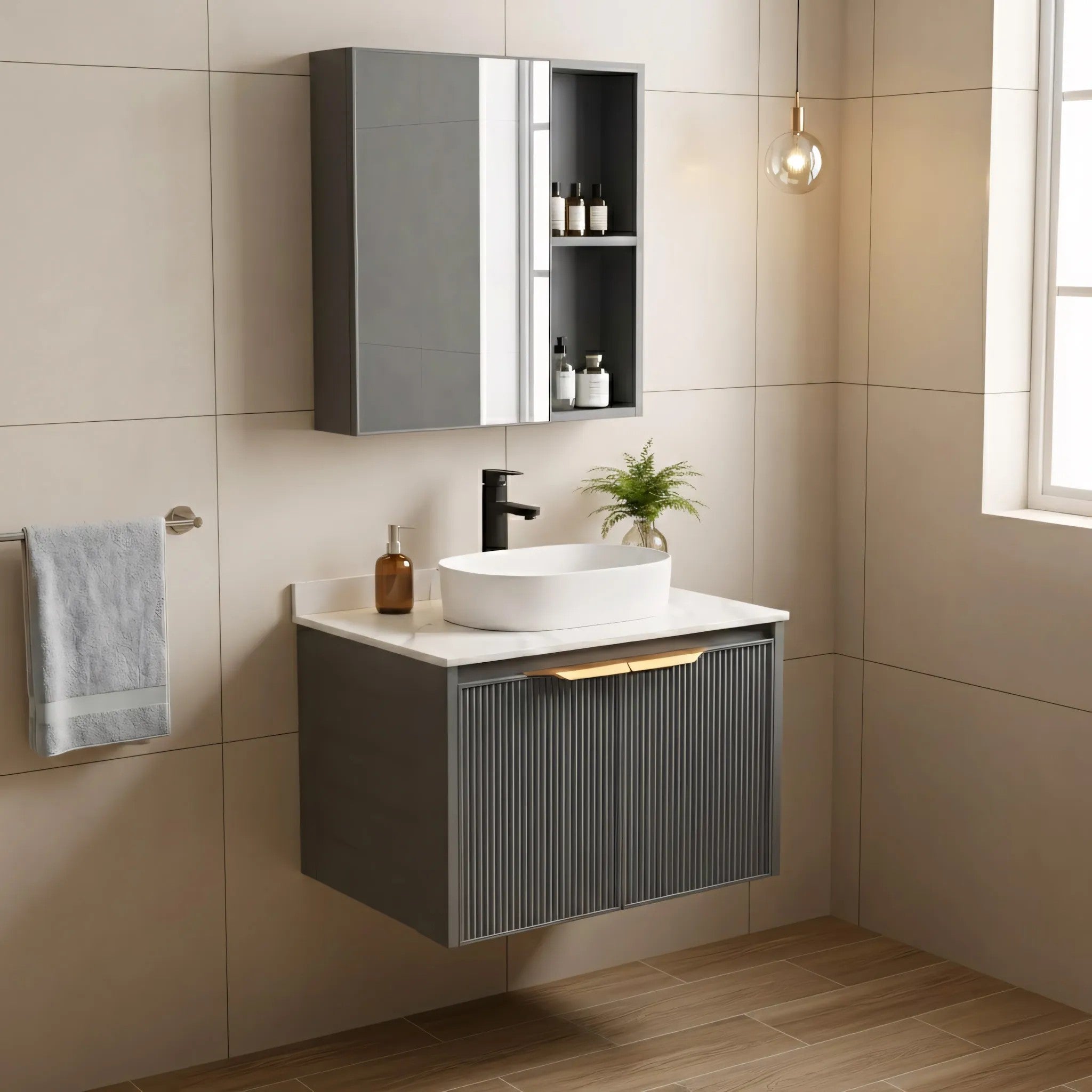 Fürdőszobabútor Szett Pulttal Marti 60cm Grey 3