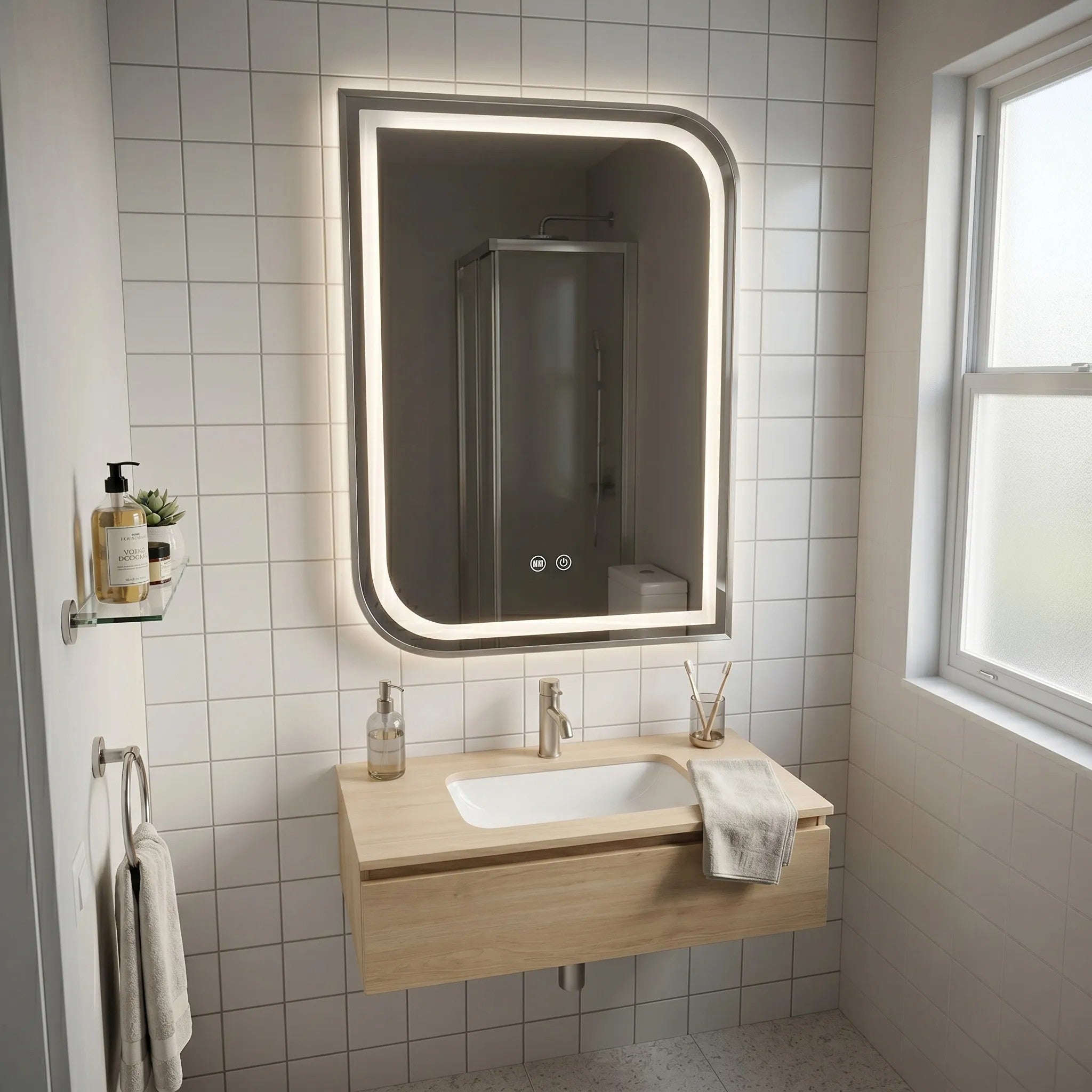 LED Tükör ZONE 70x50 BRUSH NICKEL 3