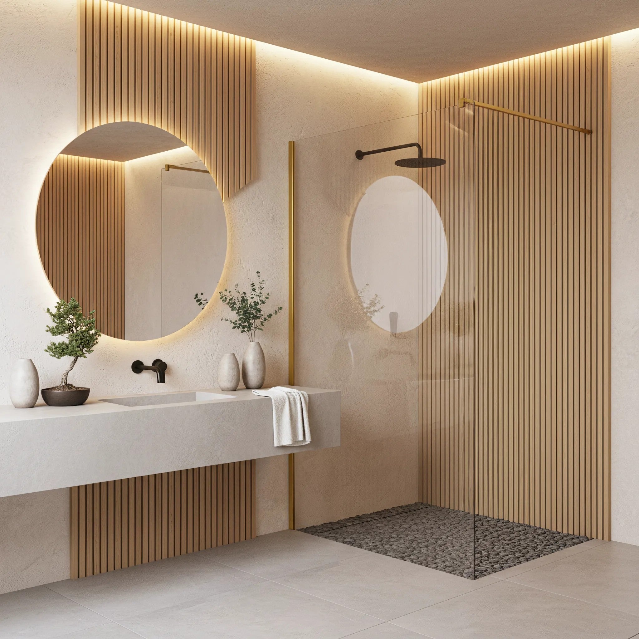 Zuhanyfal Rea Flexi Transparent / Brush Gold 140 3