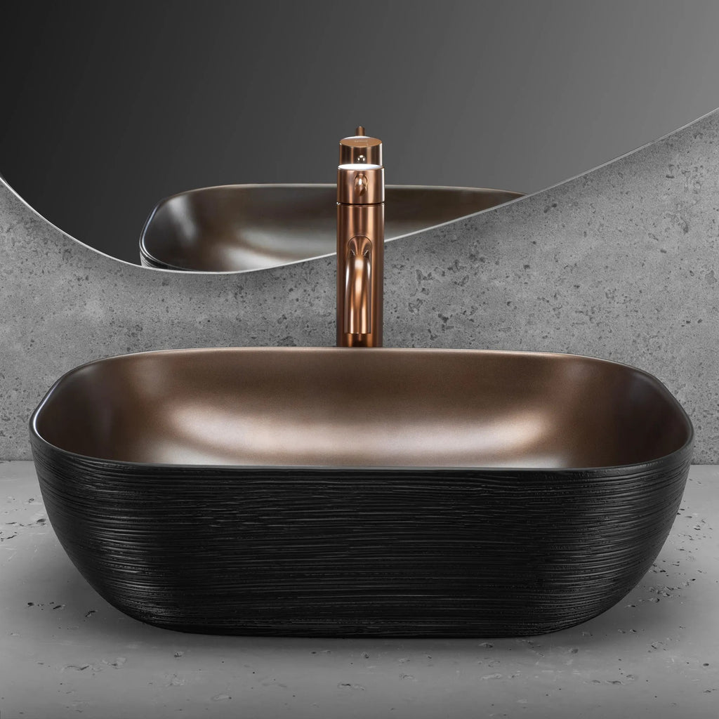 Pultos Mosdókagyló Rea Belinda COPPER BRUSH / Black 3