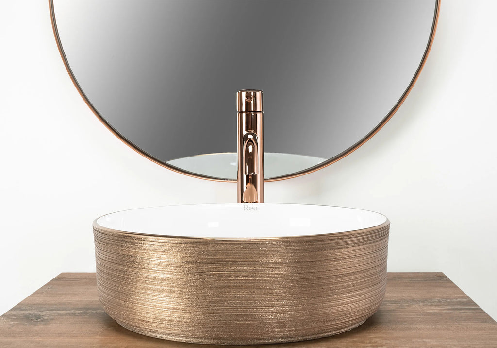 Pultos Mosdókagyló Rea Sami Brush Rose Gold 3
