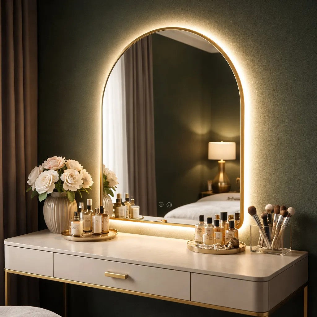 LED Tükör 80x60cm CAMLOT Brush Gold 3