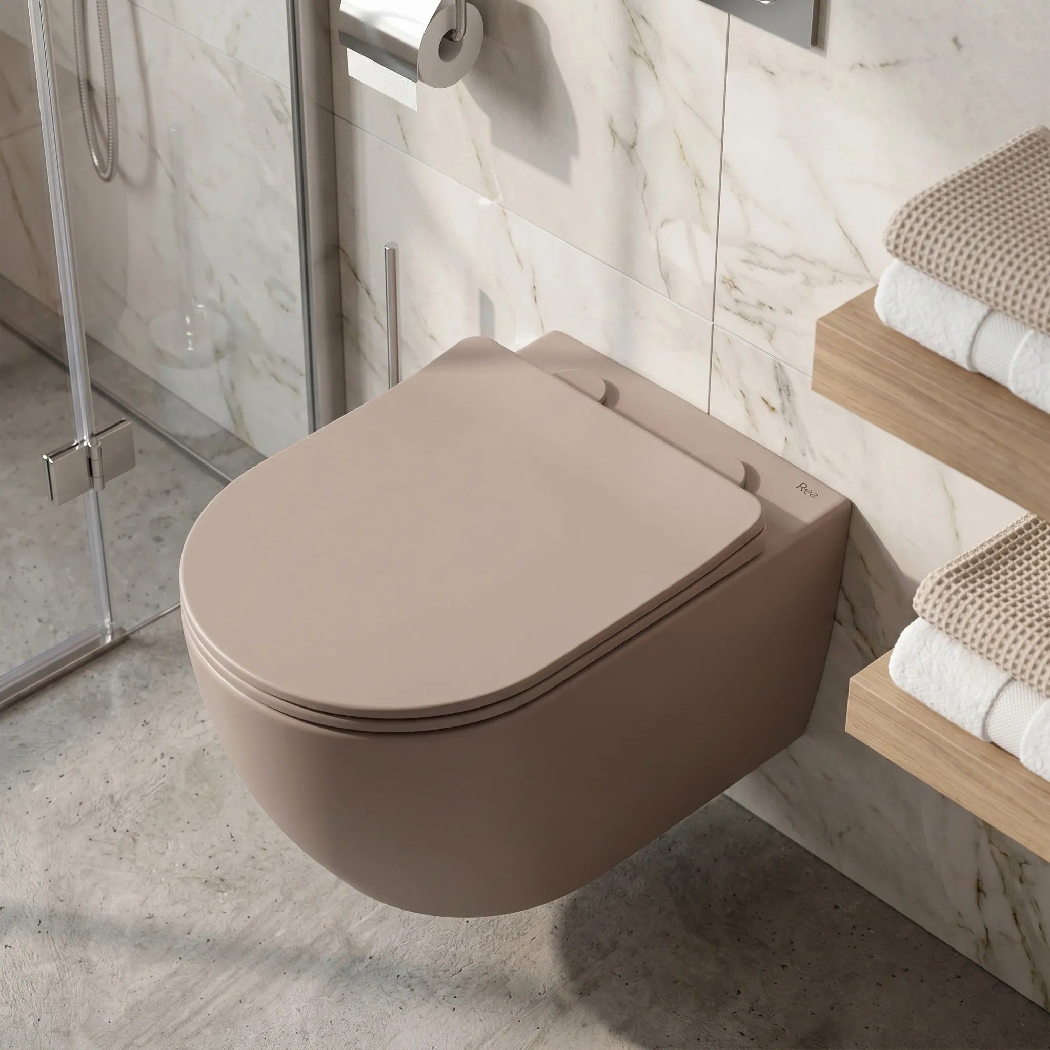 Felfüggesztett WC-csésze REA Focus Tornado Taupe 3