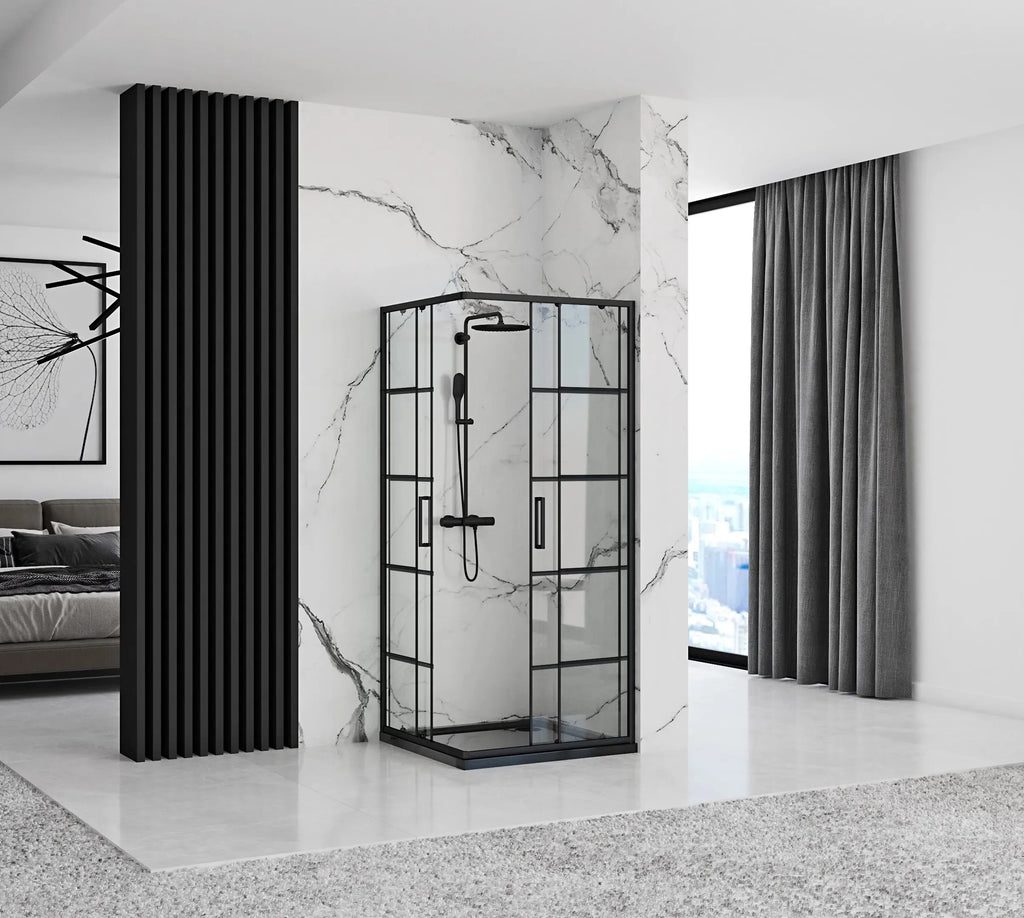 Zuhanykabin Rea Concept Black 90x90 Zuhanytálca Nélkül 3